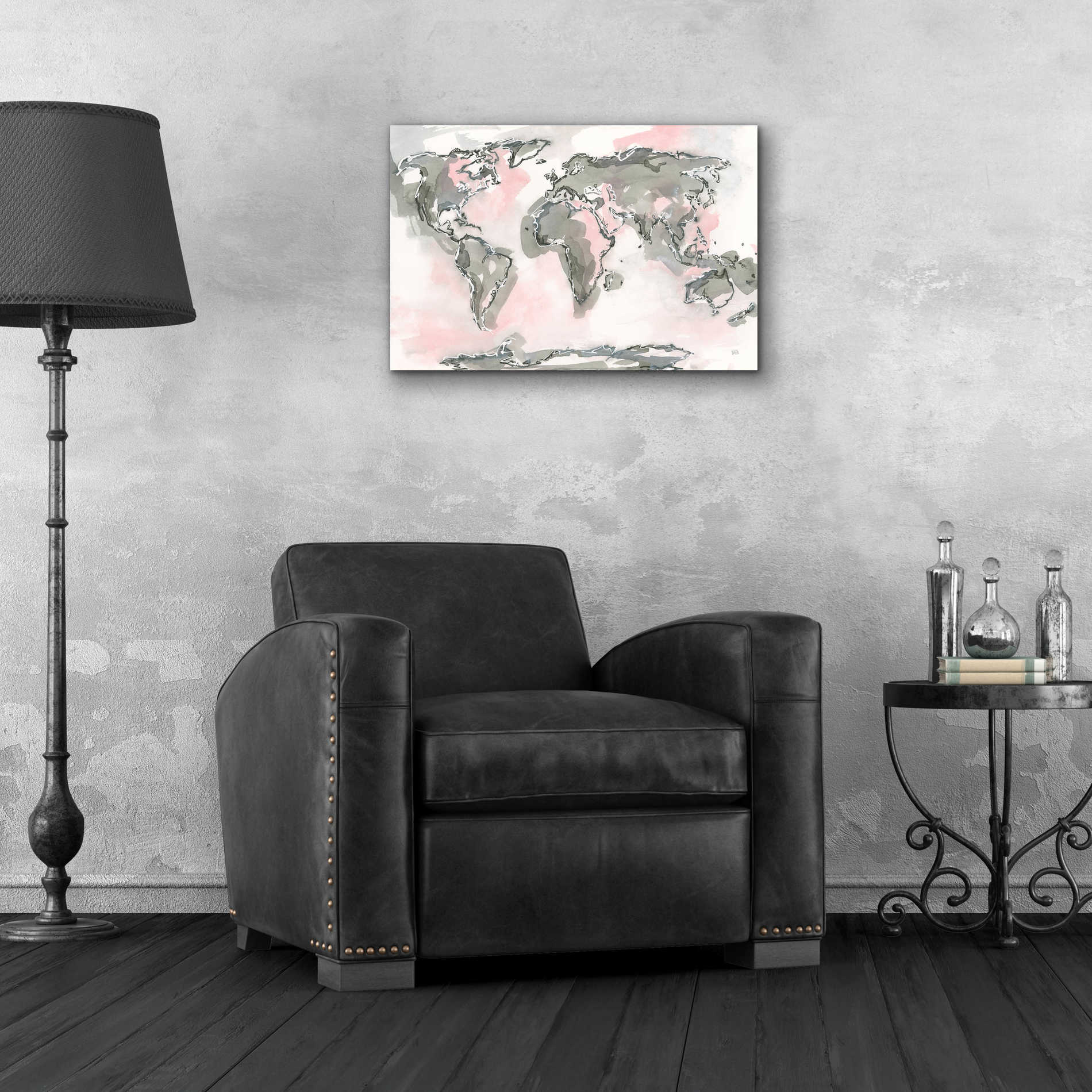 Epic Art  'World Map Blush' by Chris Paschke,24x16