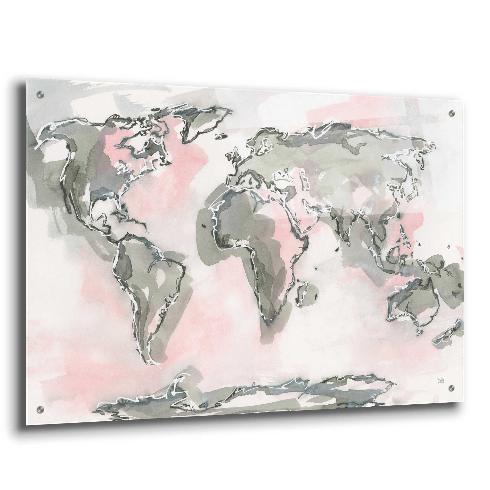 Epic Art  'World Map Blush' by Chris Paschke,36x24