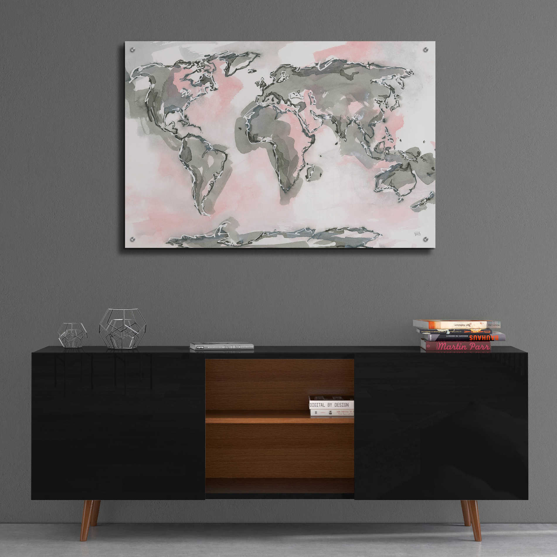 Epic Art  'World Map Blush' by Chris Paschke,36x24