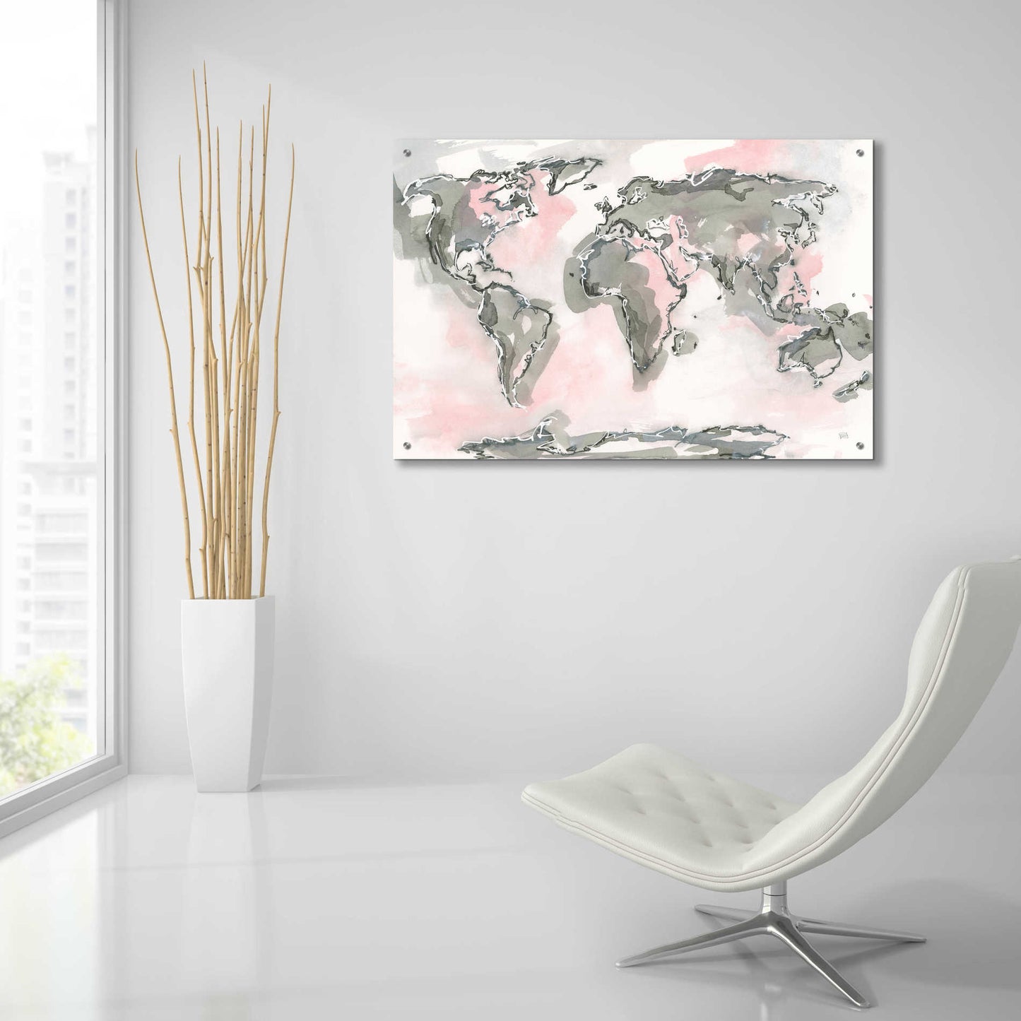 Epic Art  'World Map Blush' by Chris Paschke,36x24