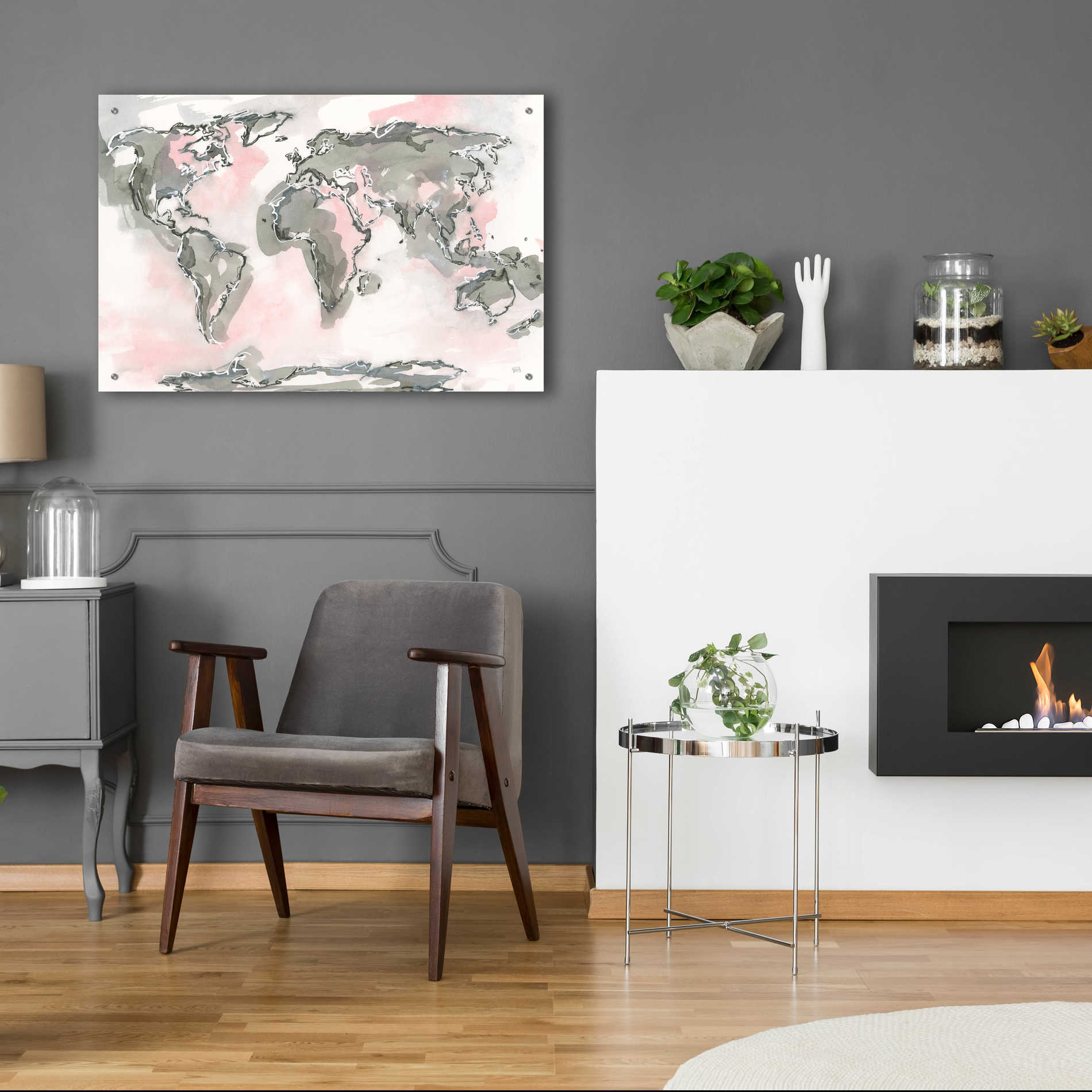 Epic Art  'World Map Blush' by Chris Paschke,36x24