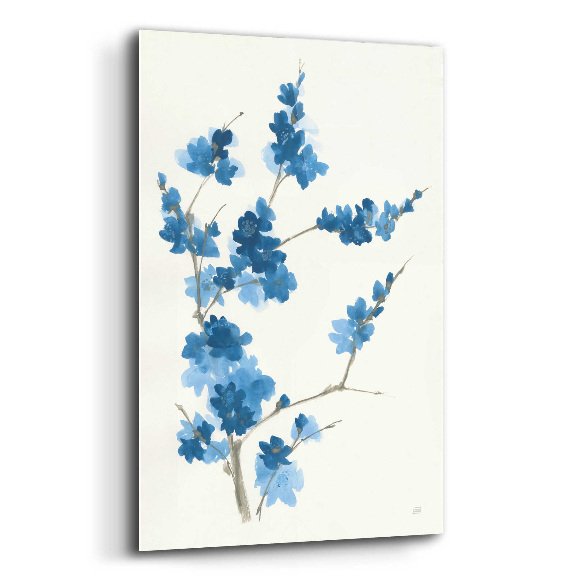 Epic Art 'Blue Branch I' by Chris Paschke, Acrylic Glass Wall Art,12x16