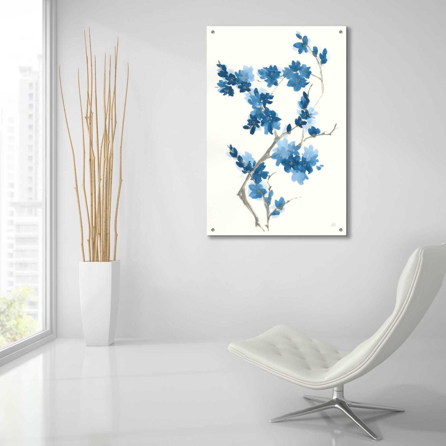 Epic Art 'Blue Branch III' by Chris Paschke, Acrylic Glass Wall Art,24x36