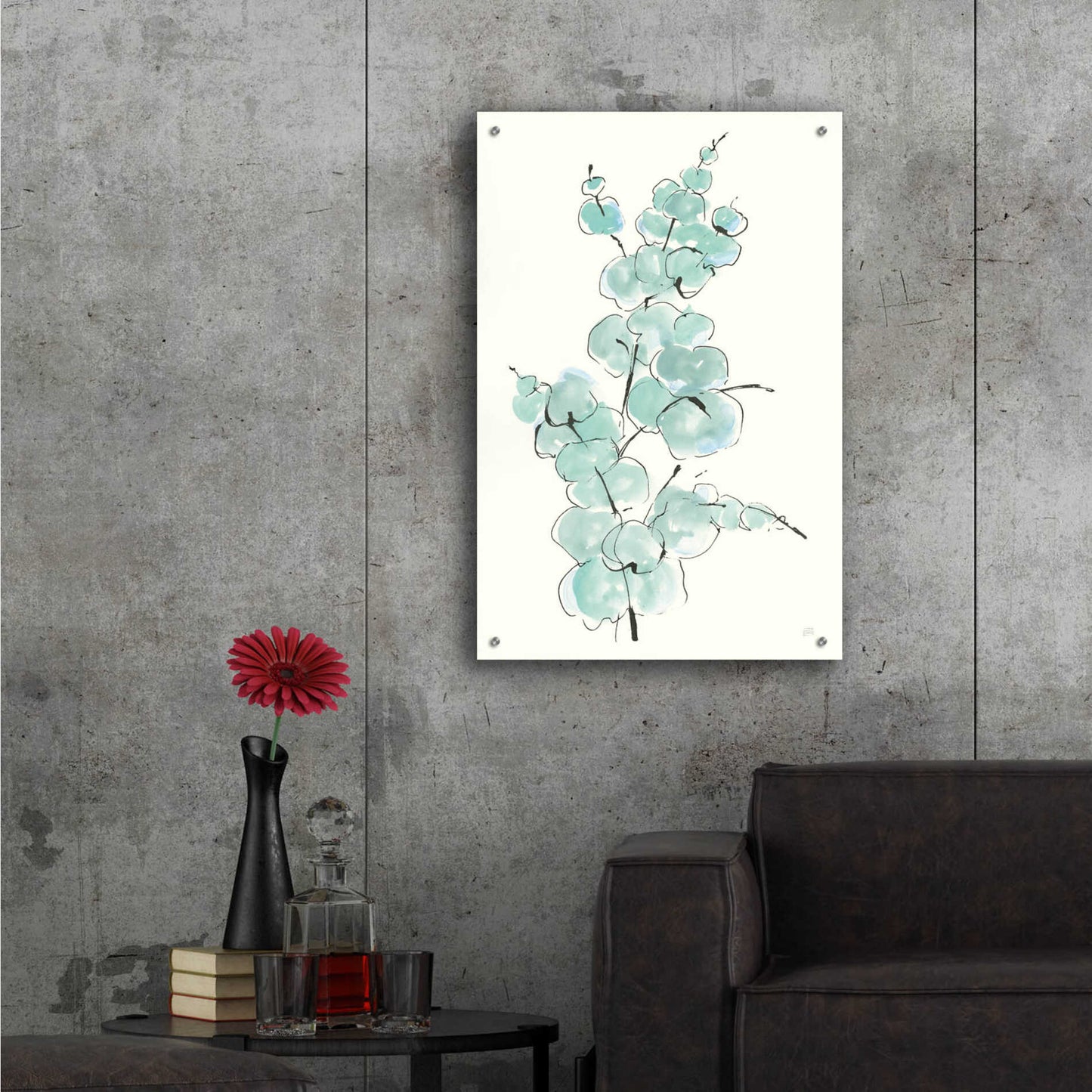 Epic Art 'Eucalyptus Branch IV' by Chris Paschke, Acrylic Glass Wall Art,24x36