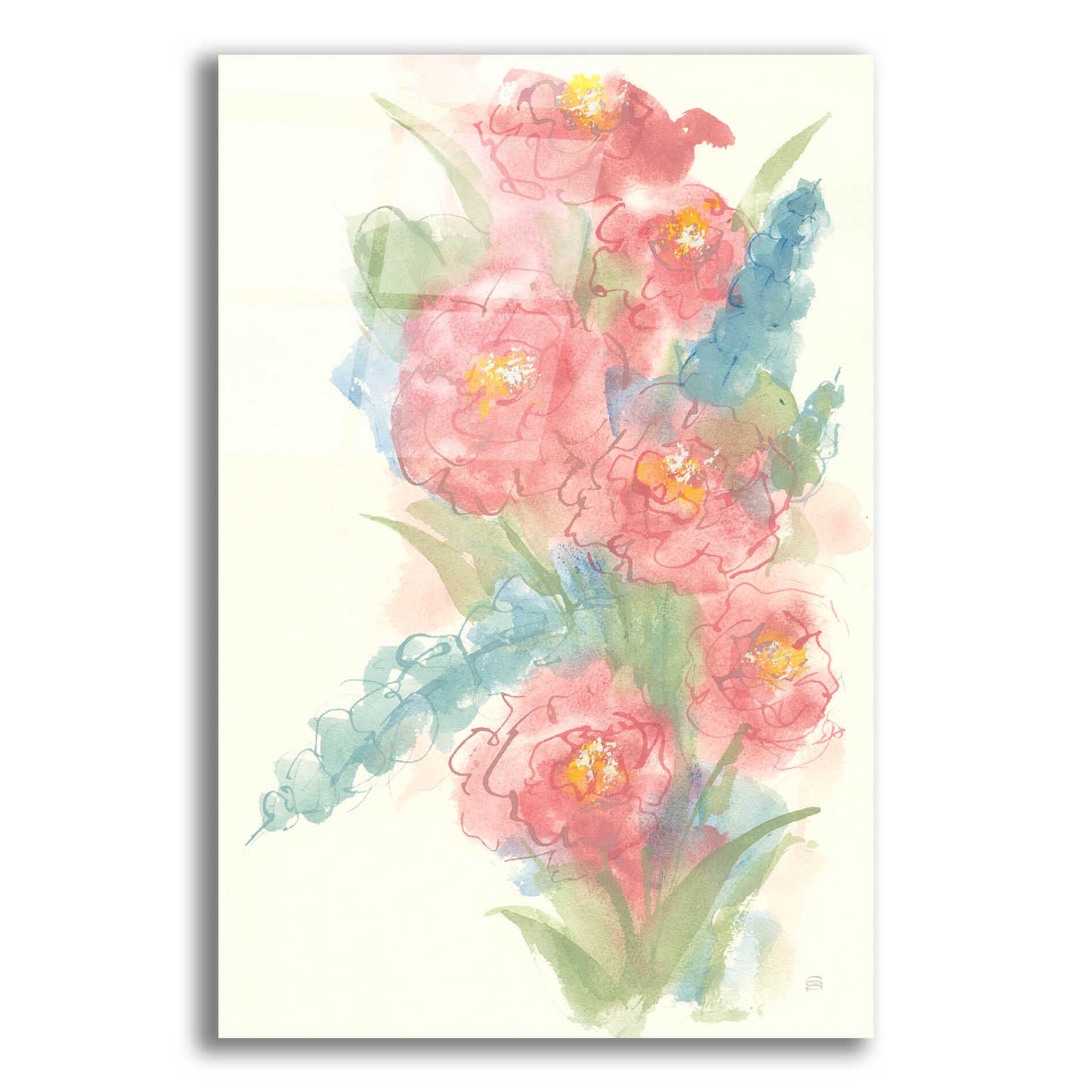 Epic Art 'Peony Bouquet I' by Chris Paschke, Acrylic Glass Wall Art,12x16