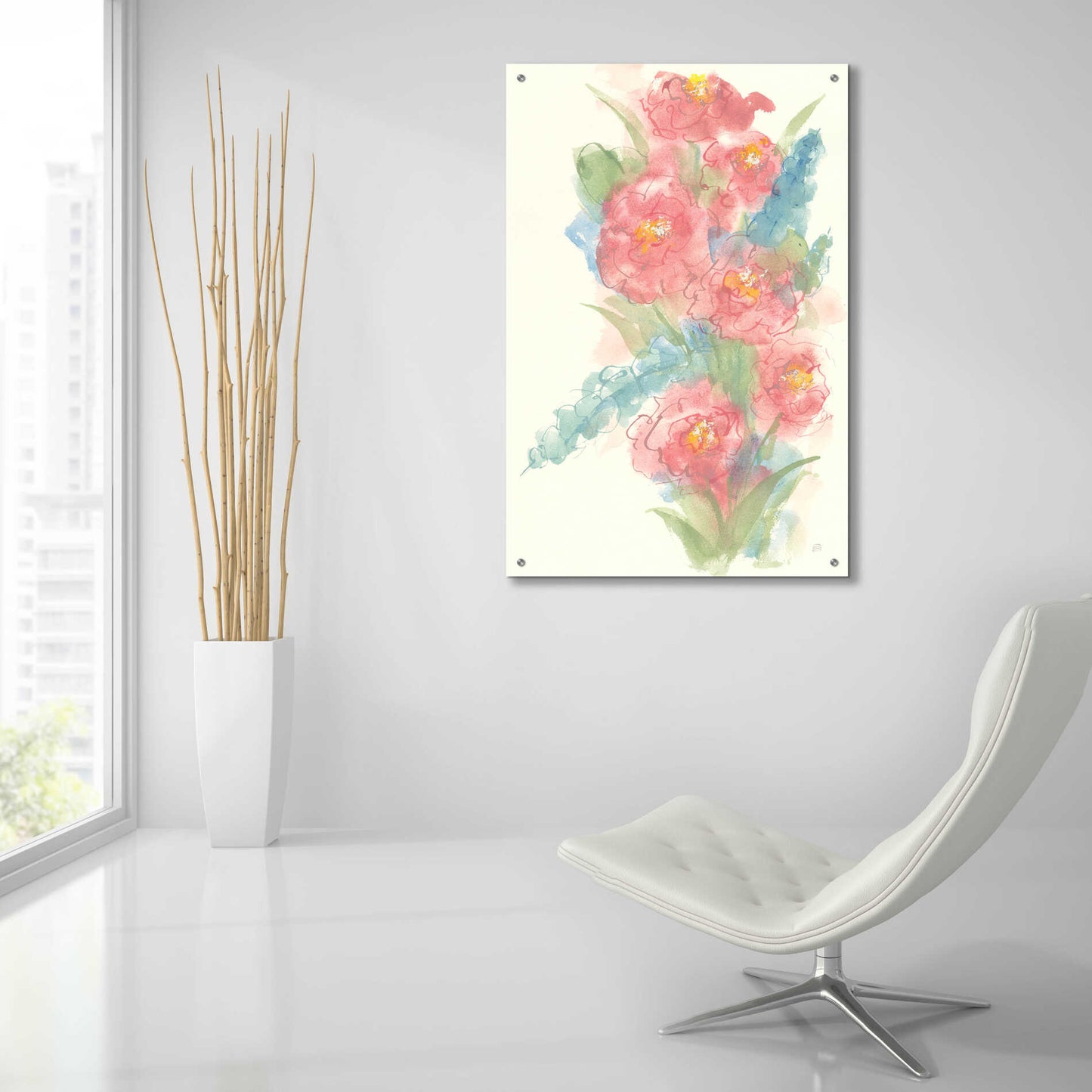 Epic Art 'Peony Bouquet I' by Chris Paschke, Acrylic Glass Wall Art,24x36