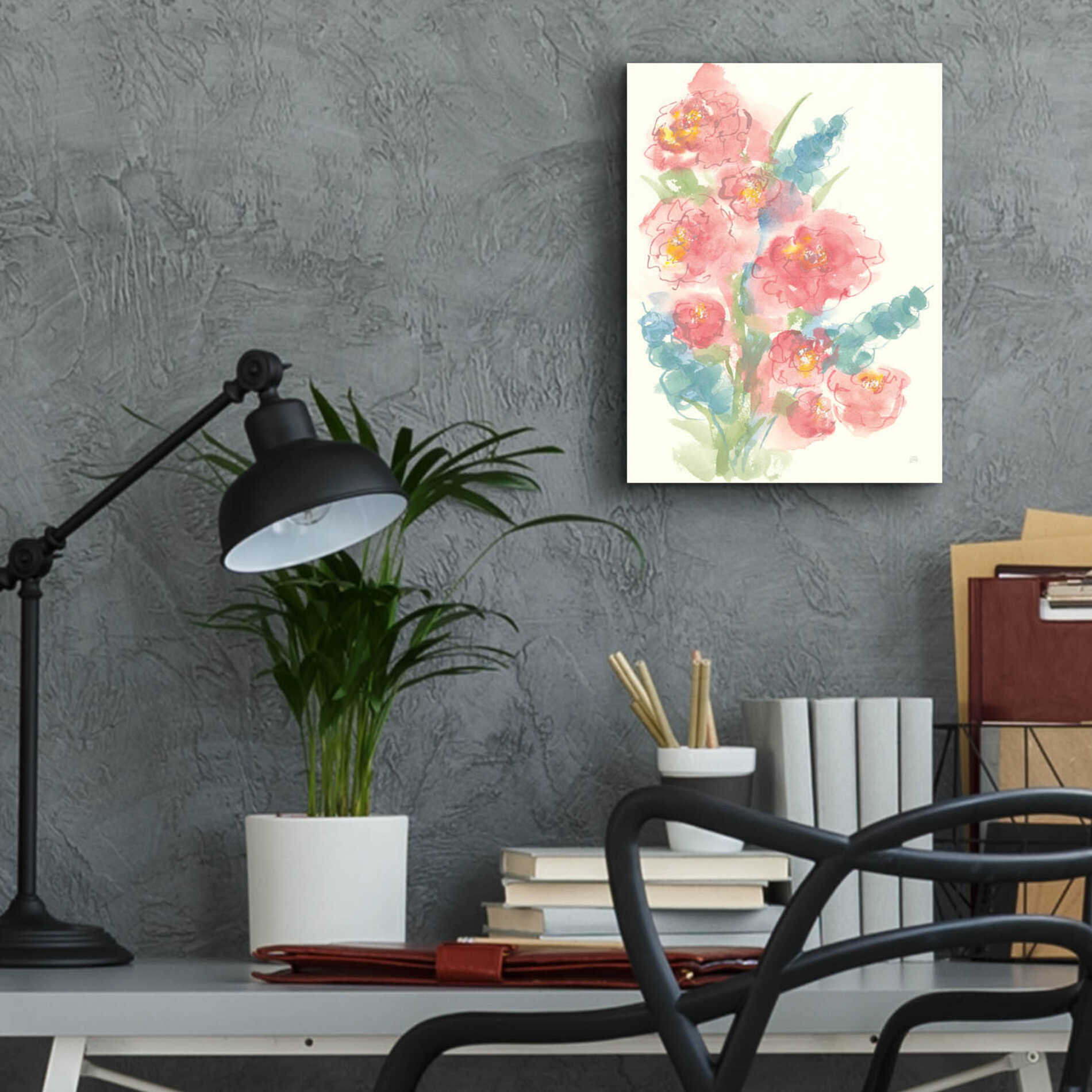 Epic Art 'Peony Bouquet II' by Chris Paschke, Acrylic Glass Wall Art,12x16