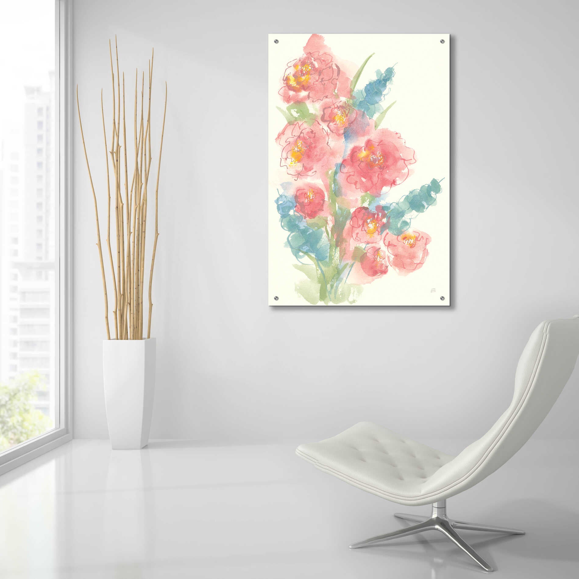 Epic Art 'Peony Bouquet II' by Chris Paschke, Acrylic Glass Wall Art,24x36