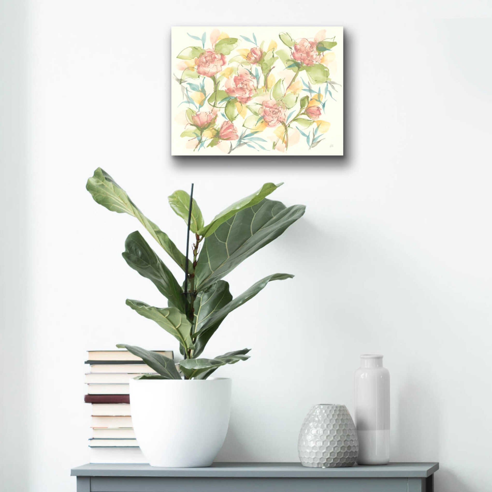 Epic Art 'Blush Camellias' by Chris Paschke, Acrylic Glass Wall Art,16x12