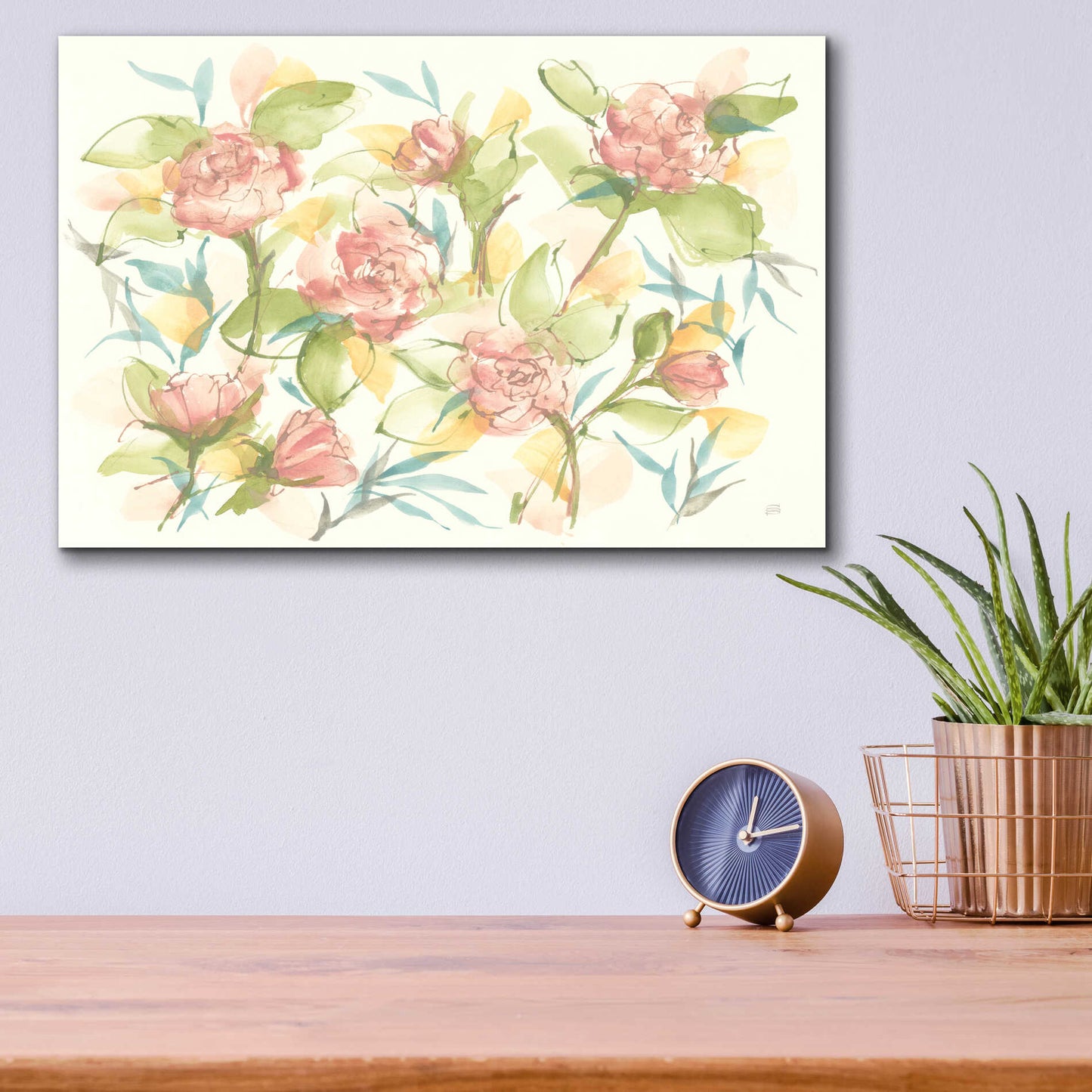 Epic Art 'Blush Camellias' by Chris Paschke, Acrylic Glass Wall Art,16x12