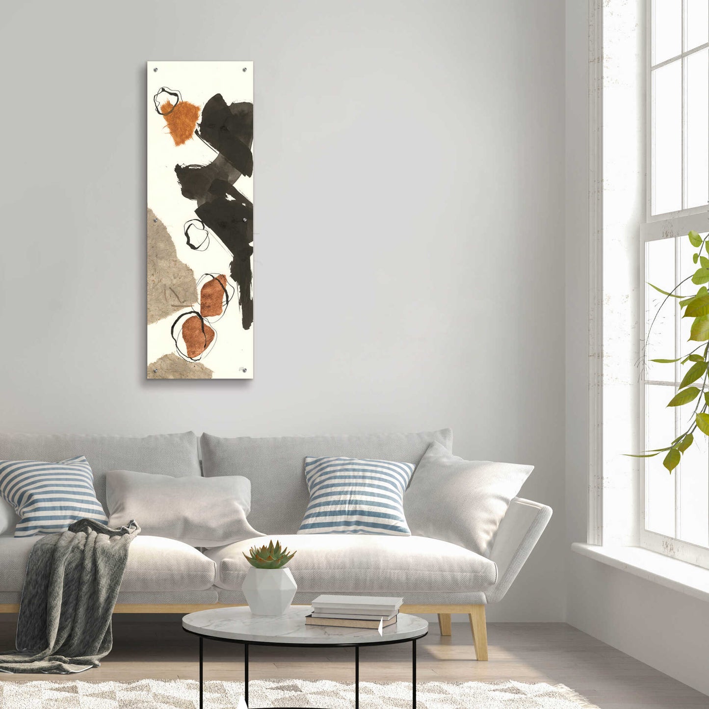 Epic Art 'Copper Linked I' by Chris Paschke, Acrylic Glass Wall Art,16x48