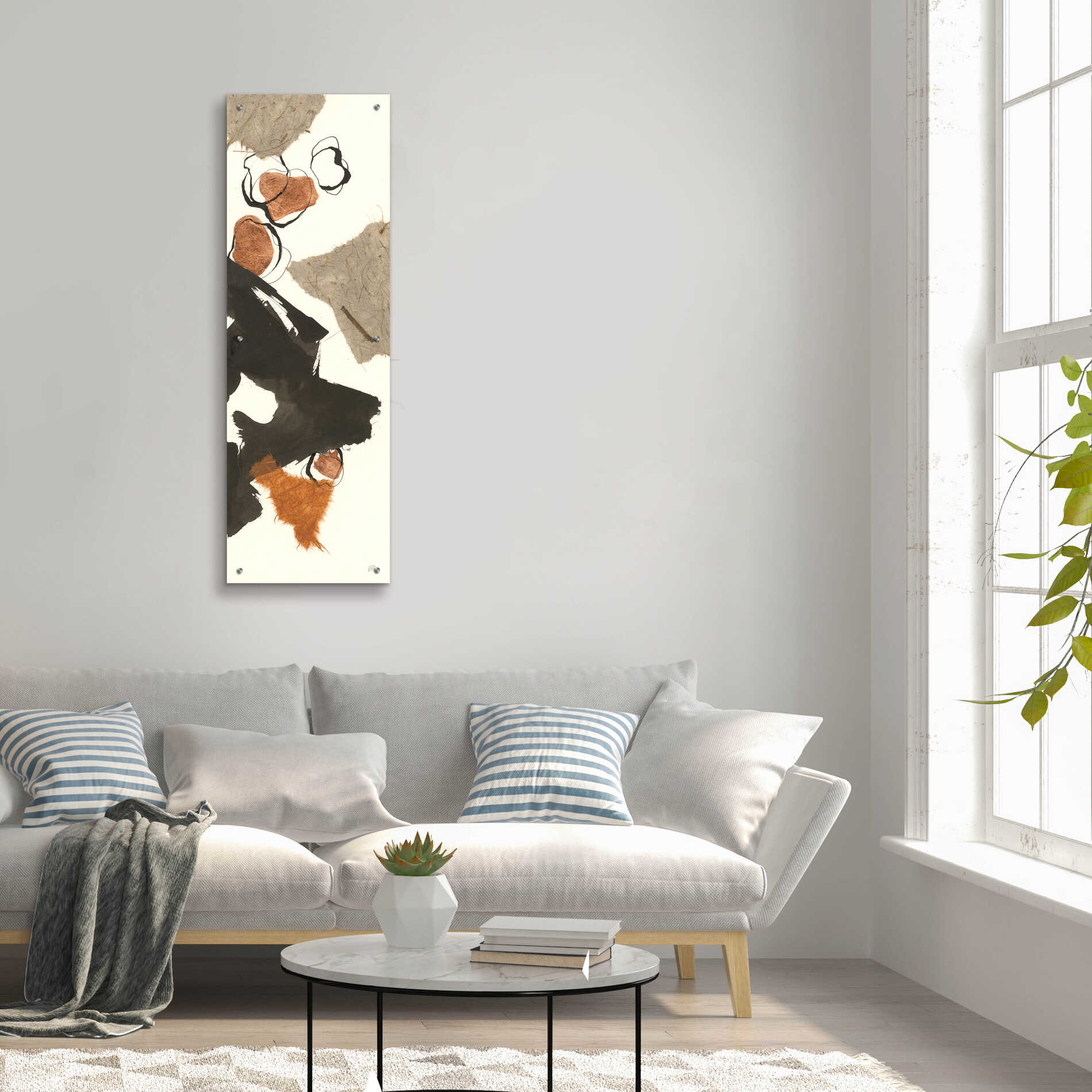 Epic Art 'Copper Linked II' by Chris Paschke, Acrylic Glass Wall Art,16x48