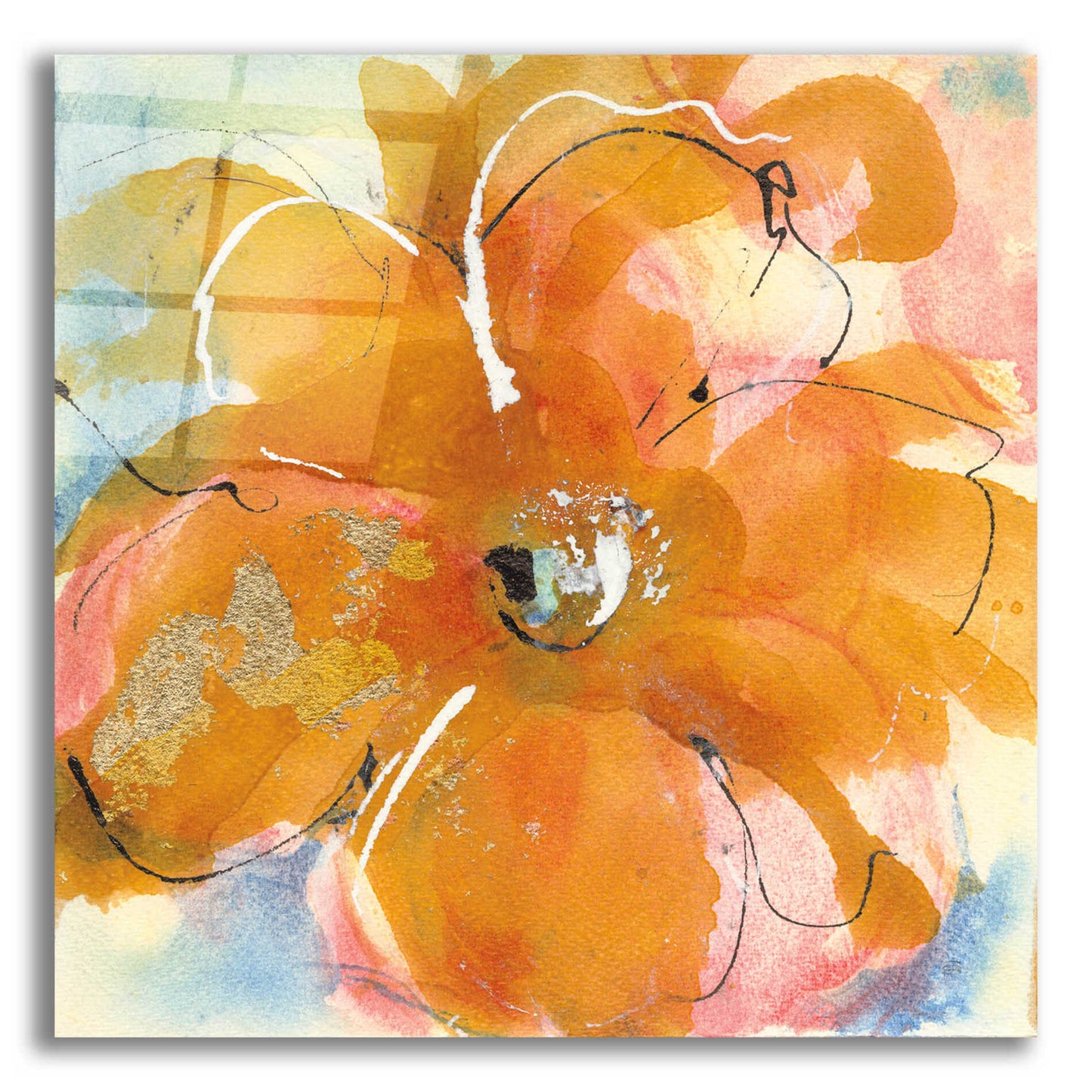 Epic Art 'Amber Wash Flower II' by Chris Paschke, Acrylic Glass Wall Art,24x24