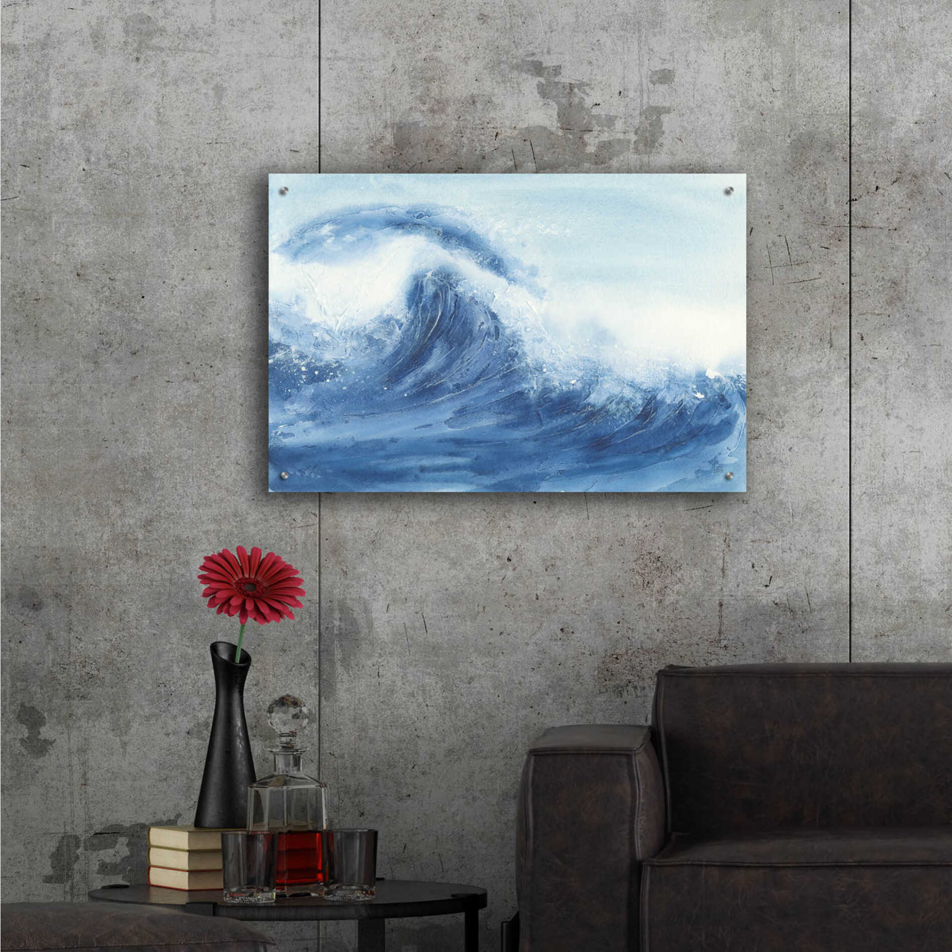 Epic Art 'Waves II' by Chris Paschke, Acrylic Glass Wall Art,36x24