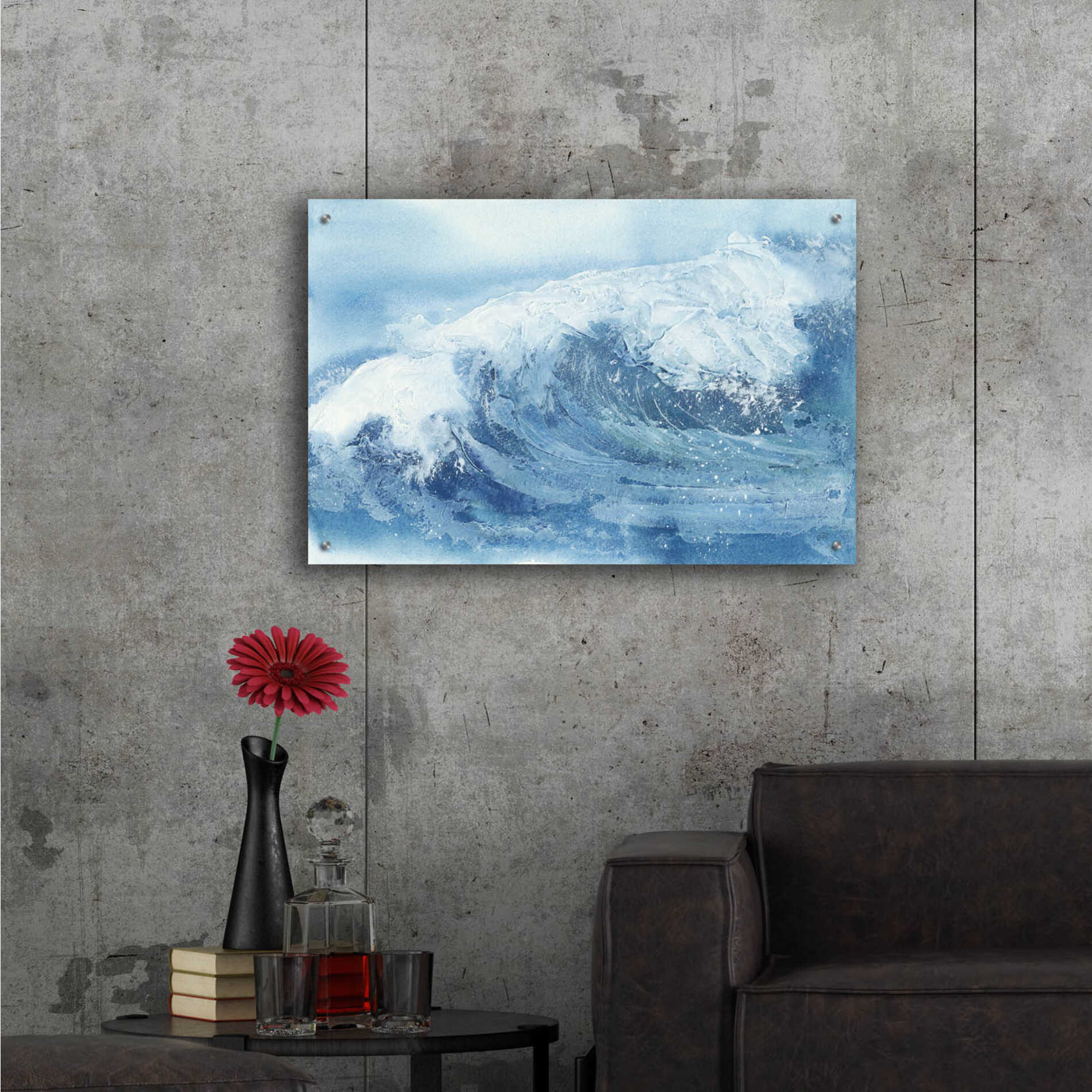 Epic Art 'Waves IV' by Chris Paschke, Acrylic Glass Wall Art,36x24