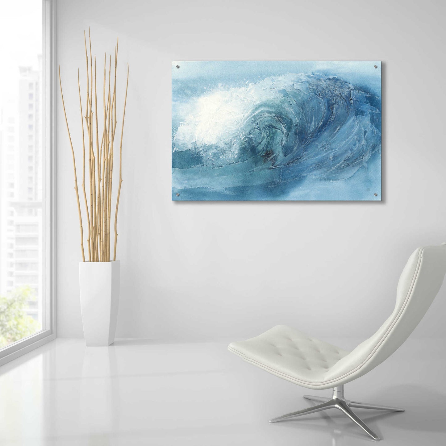 Epic Art 'Waves VI' by Chris Paschke, Acrylic Glass Wall Art,36x24