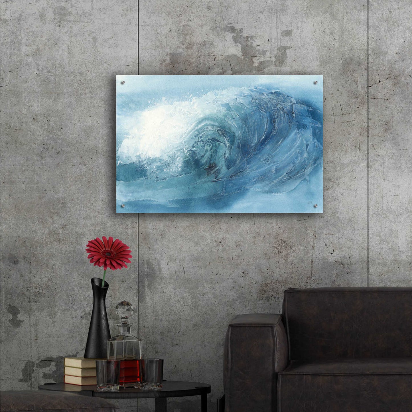 Epic Art 'Waves VI' by Chris Paschke, Acrylic Glass Wall Art,36x24