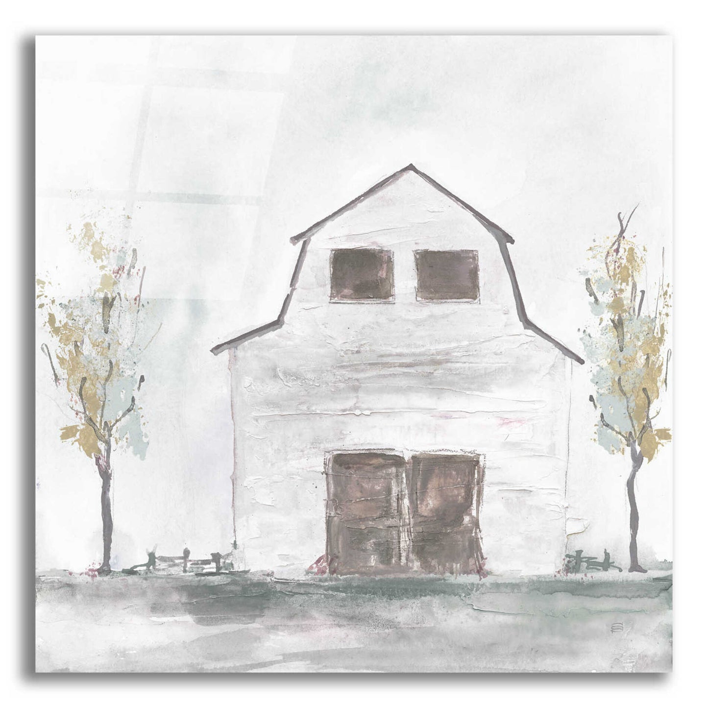 Epic Art 'White Barn IV' by Chris Paschke, Acrylic Glass Wall Art