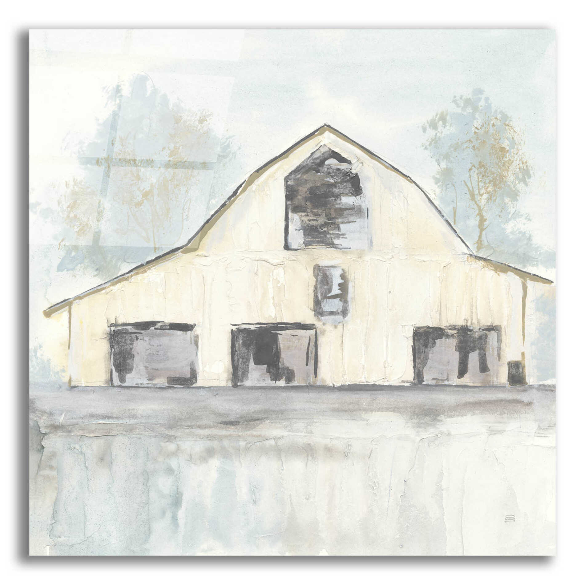 Epic Art 'White Barn V' by Chris Paschke, Acrylic Glass Wall Art,12x12