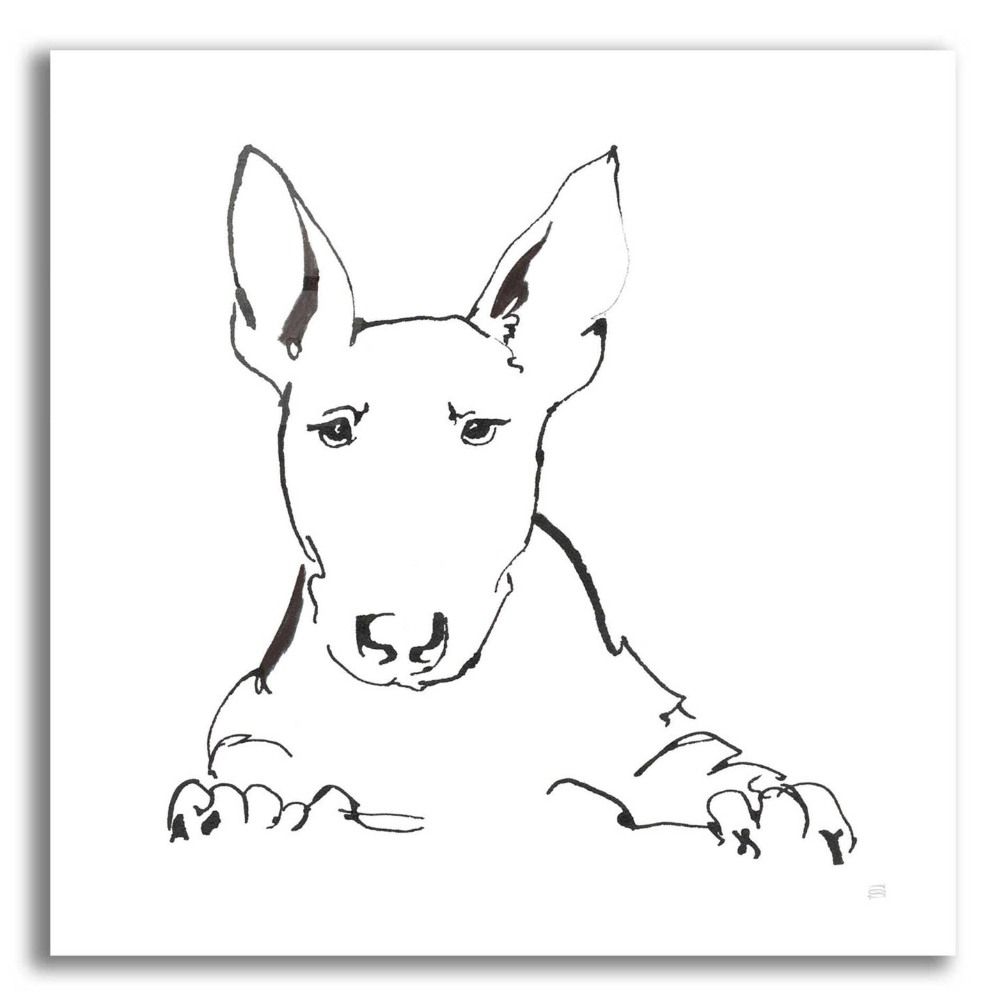 Epic Art 'Line Dog Bull Terrier' by Chris Paschke, Acrylic Glass Wall Art