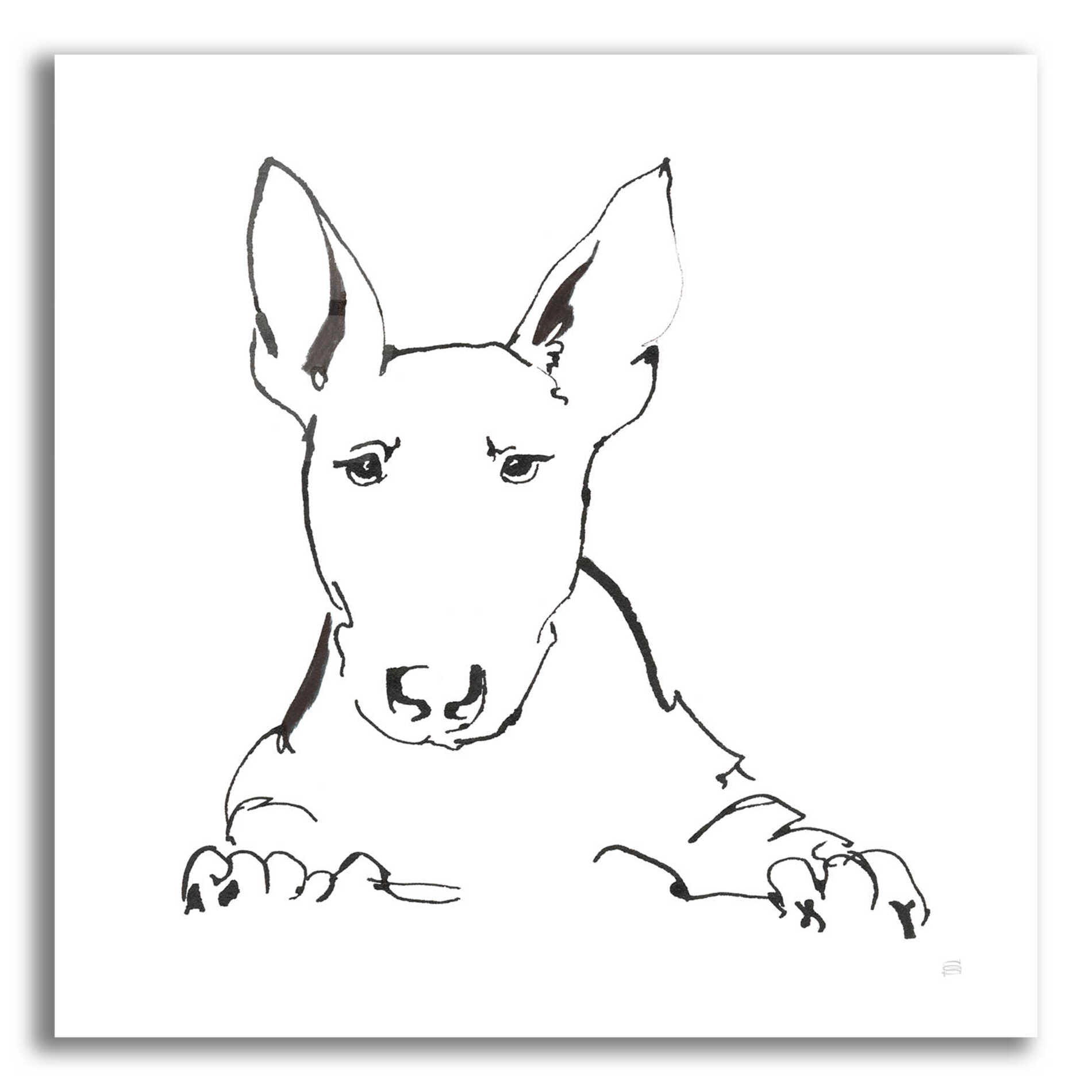 Epic Art 'Line Dog Bull Terrier' by Chris Paschke, Acrylic Glass Wall Art