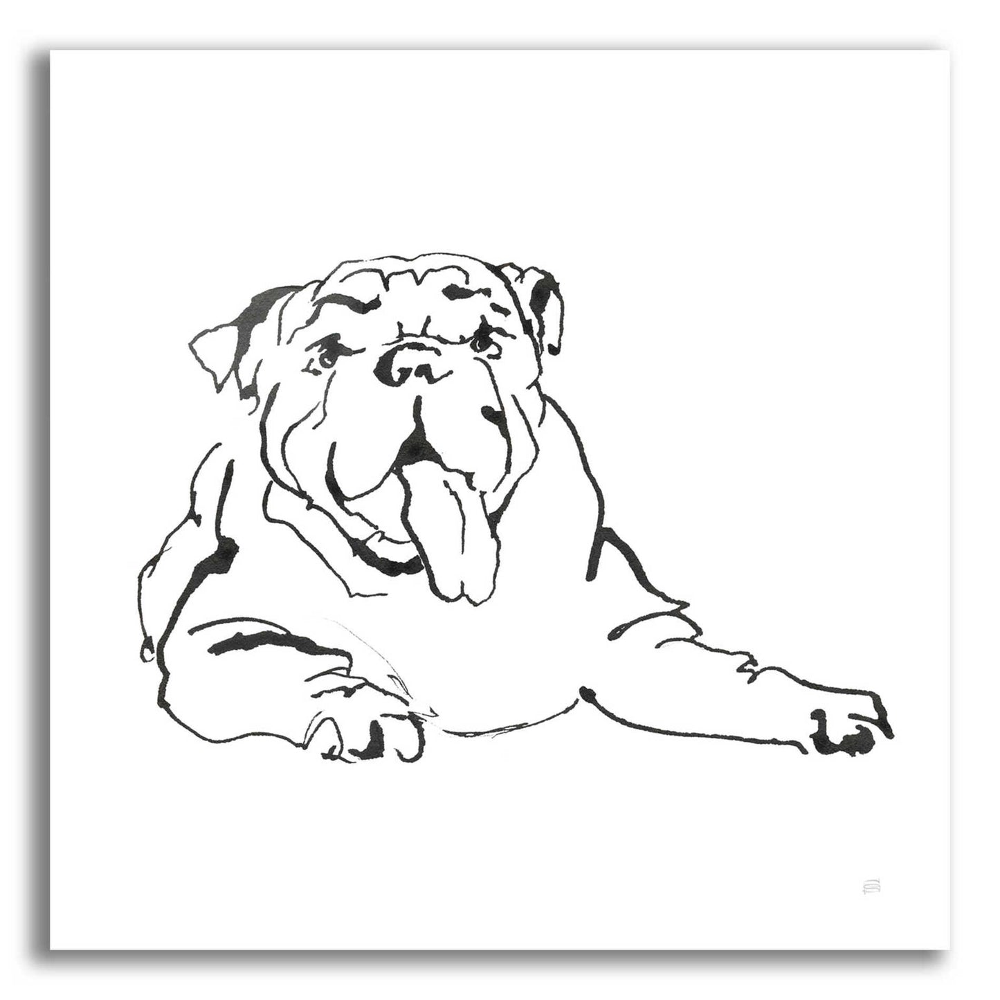 Epic Art 'Line Dog Bulldog I' by Chris Paschke, Acrylic Glass Wall Art