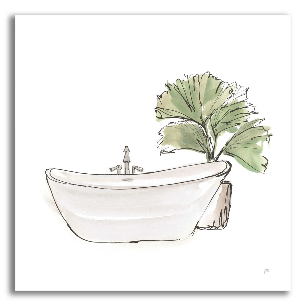 Epic Art 'Neutral Tub I' by Chris Paschke, Acrylic Glass Wall Art,36x36