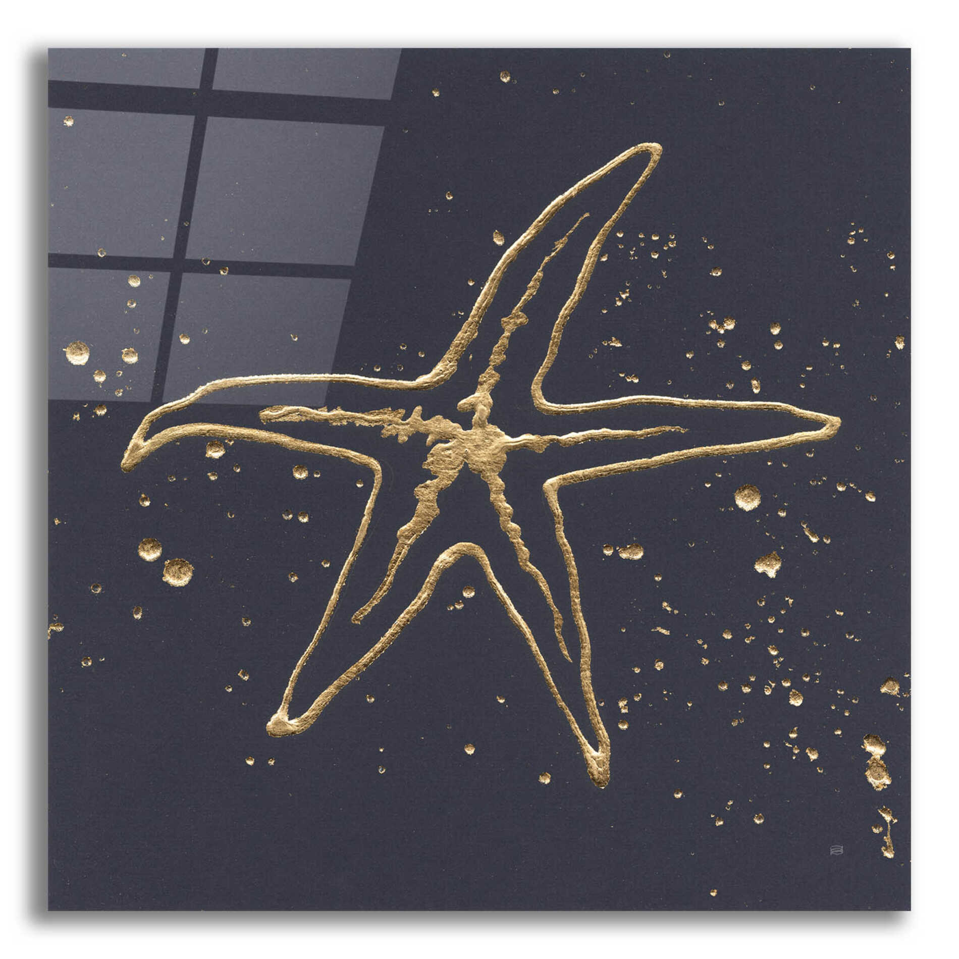 Epic Art 'Gold Starfish I' by Chris Paschke, Acrylic Glass Wall Art