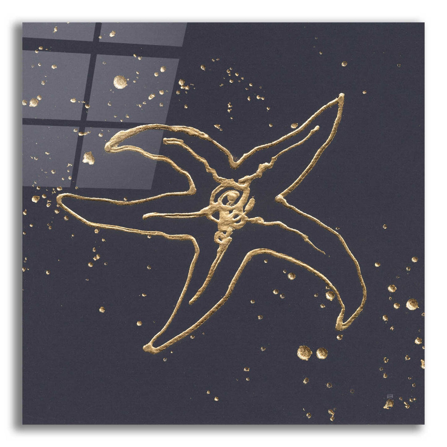 Epic Art 'Gold Starfish III' by Chris Paschke, Acrylic Glass Wall Art,36x36