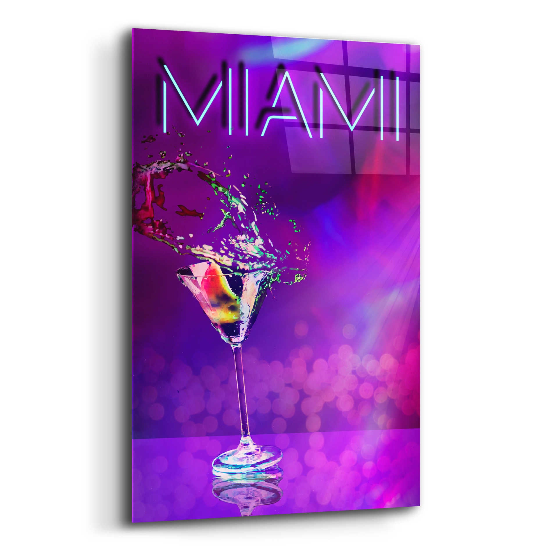 Epic Art 'Miami Party Night' by Andrea Haase Acrylic Glass Wall Art,12x16