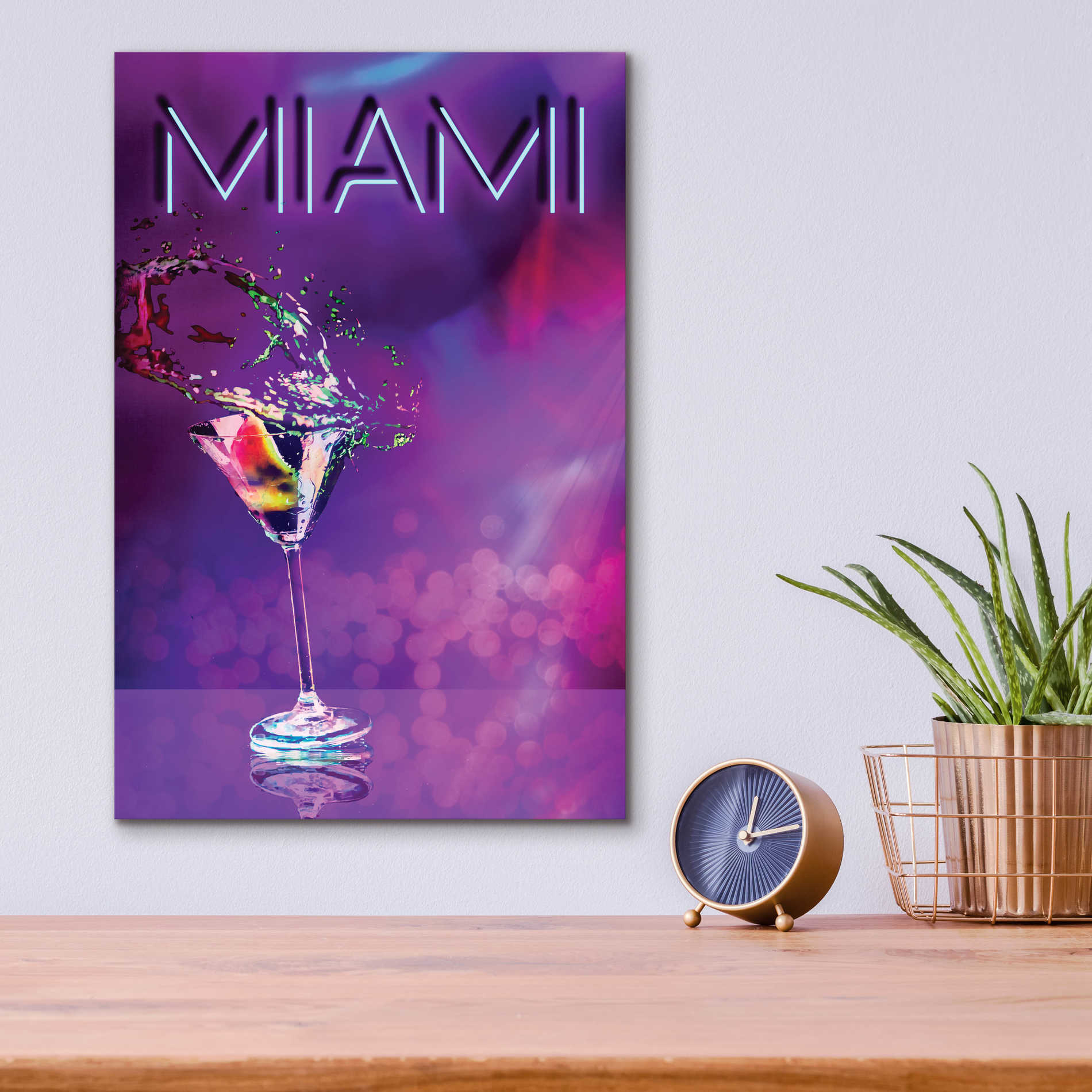 Epic Art 'Miami Party Night' by Andrea Haase Acrylic Glass Wall Art,12x16