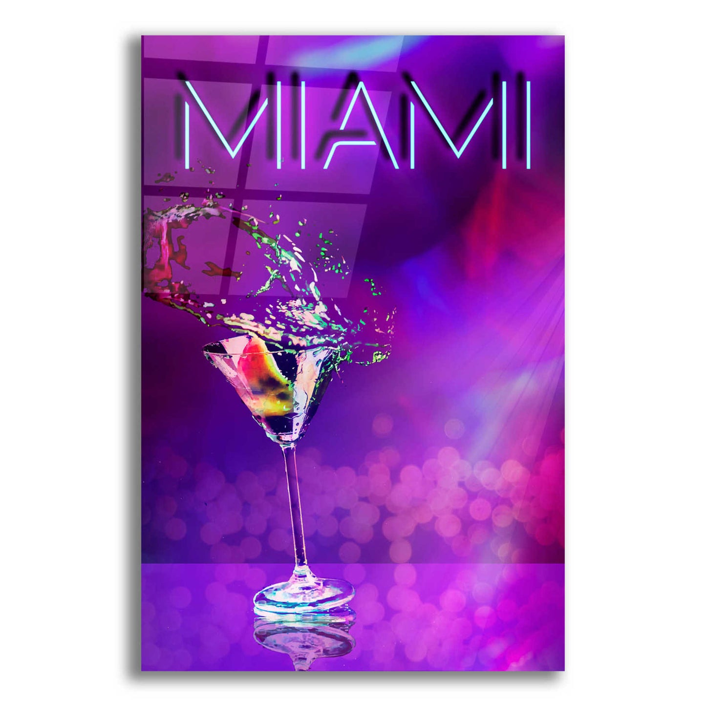 Epic Art 'Miami Party Night' by Andrea Haase Acrylic Glass Wall Art,12x16