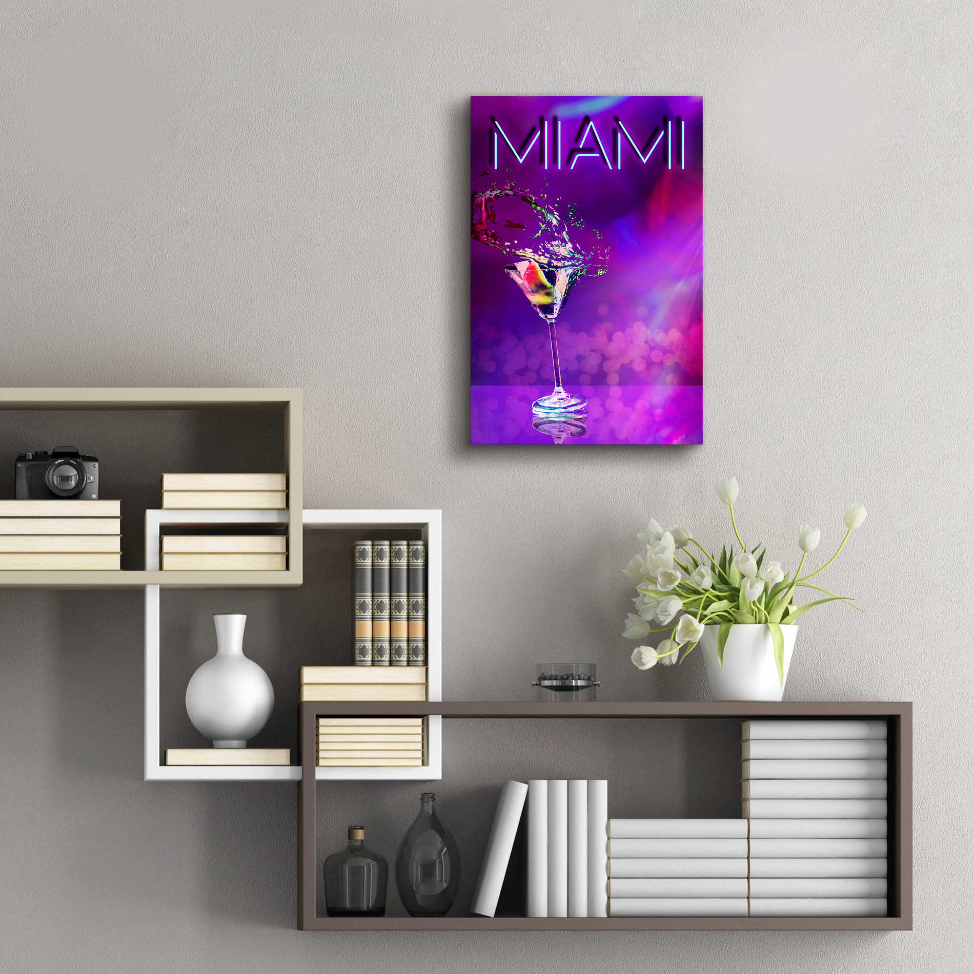 Epic Art 'Miami Party Night' by Andrea Haase Acrylic Glass Wall Art,16x24