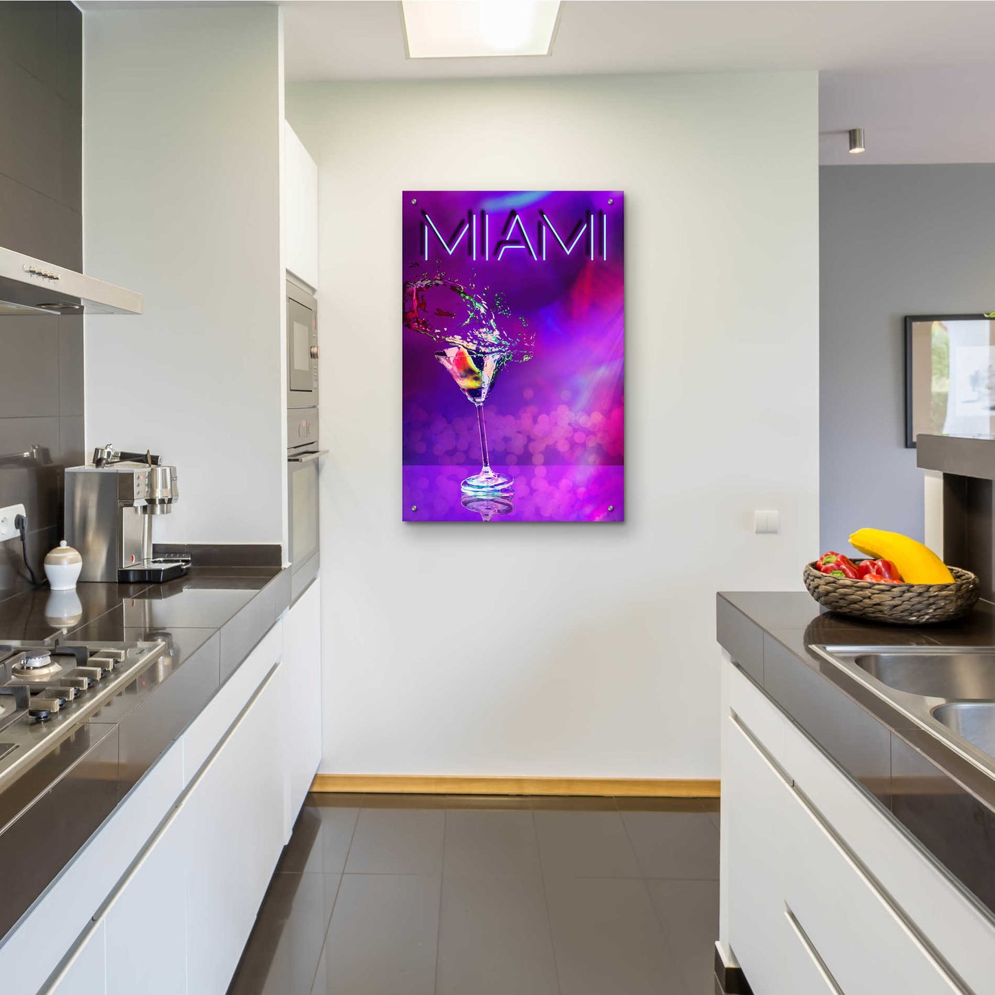 Epic Art 'Miami Party Night' by Andrea Haase Acrylic Glass Wall Art,24x36