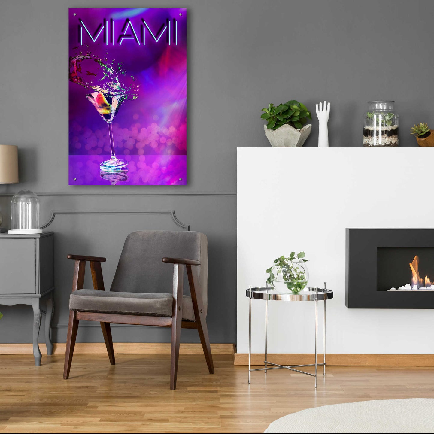 Epic Art 'Miami Party Night' by Andrea Haase Acrylic Glass Wall Art,24x36