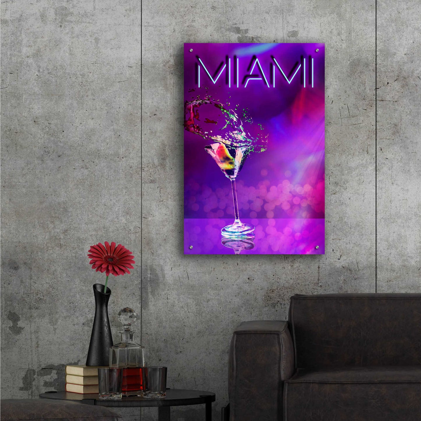 Epic Art 'Miami Party Night' by Andrea Haase Acrylic Glass Wall Art,24x36