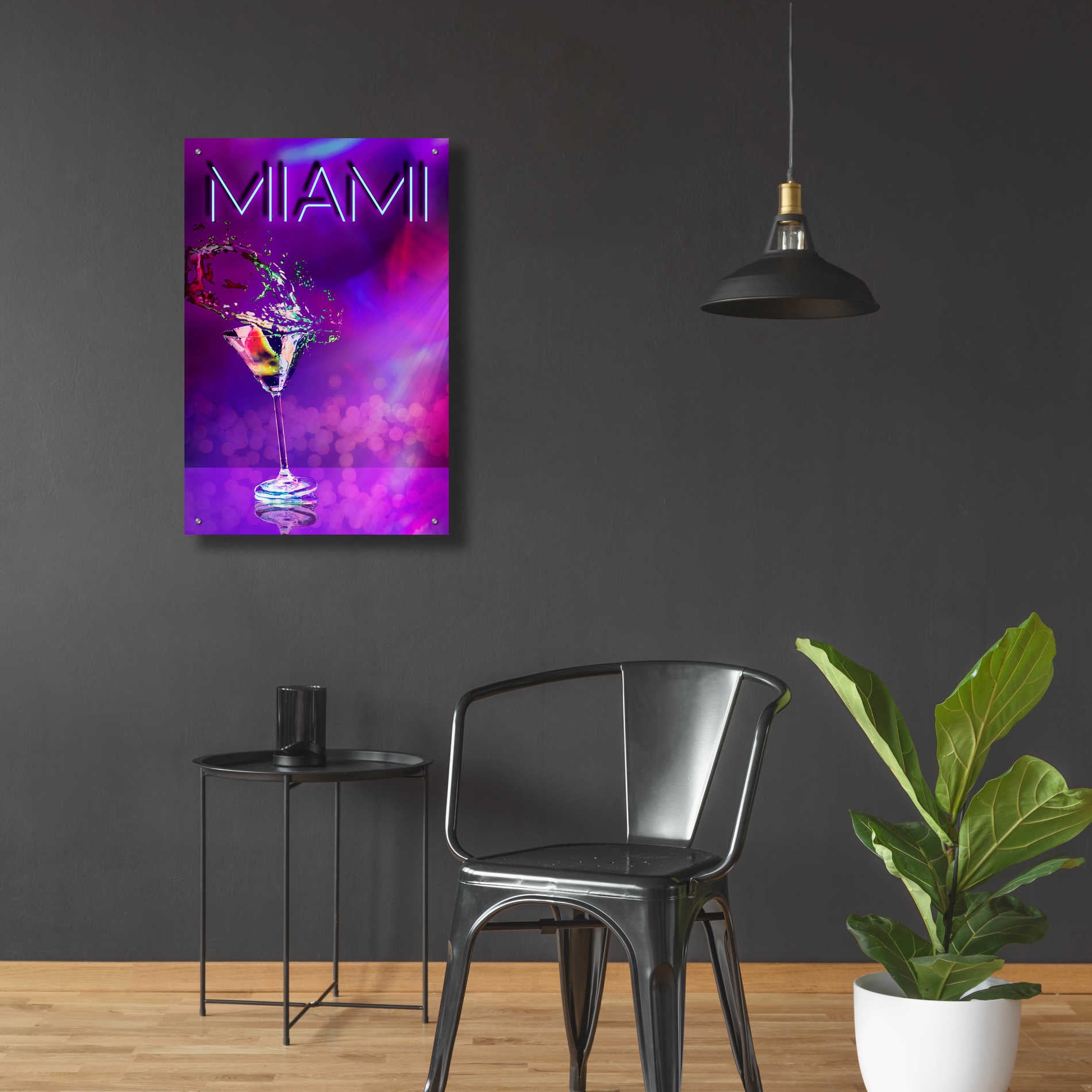 Epic Art 'Miami Party Night' by Andrea Haase Acrylic Glass Wall Art,24x36