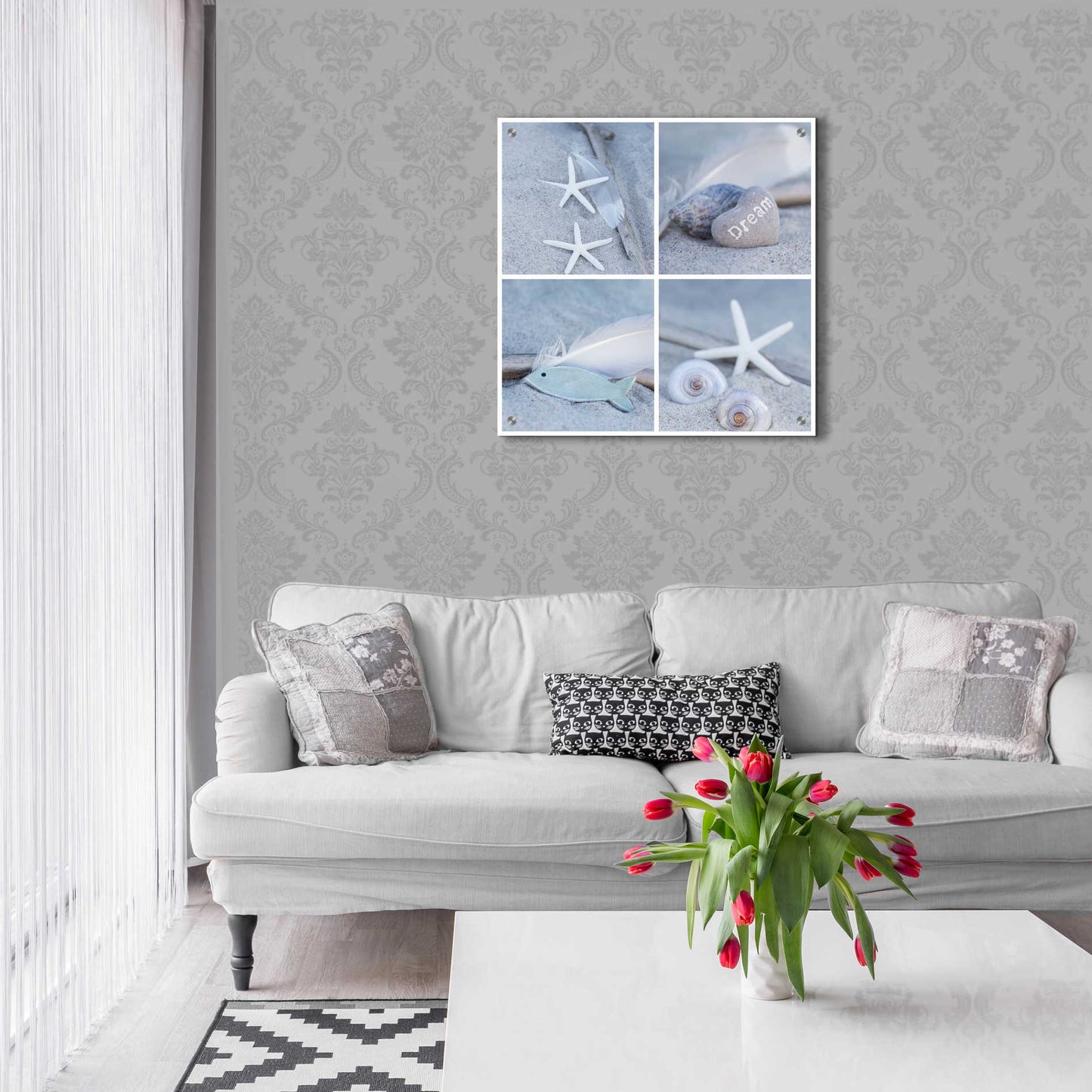 Epic Art 'Summer Beach Still Life Collage Ii' by Andrea Haase Acrylic Glass Wall Art,24x24