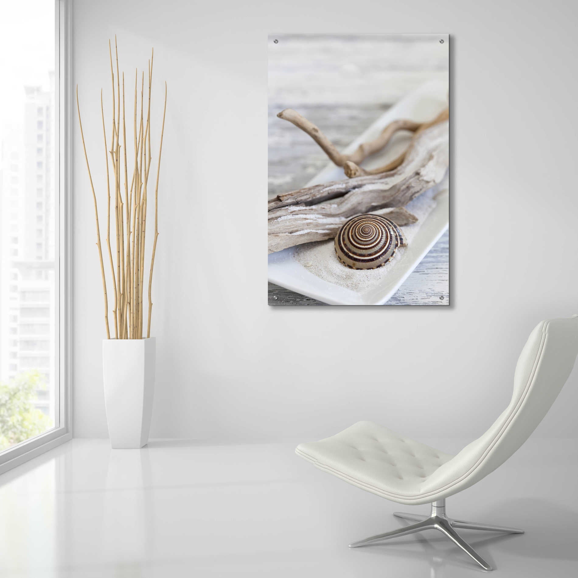 Epic Art 'Zen Style Driftwood Seashell Still' by Andrea Haase Acrylic Glass Wall Art,24x36