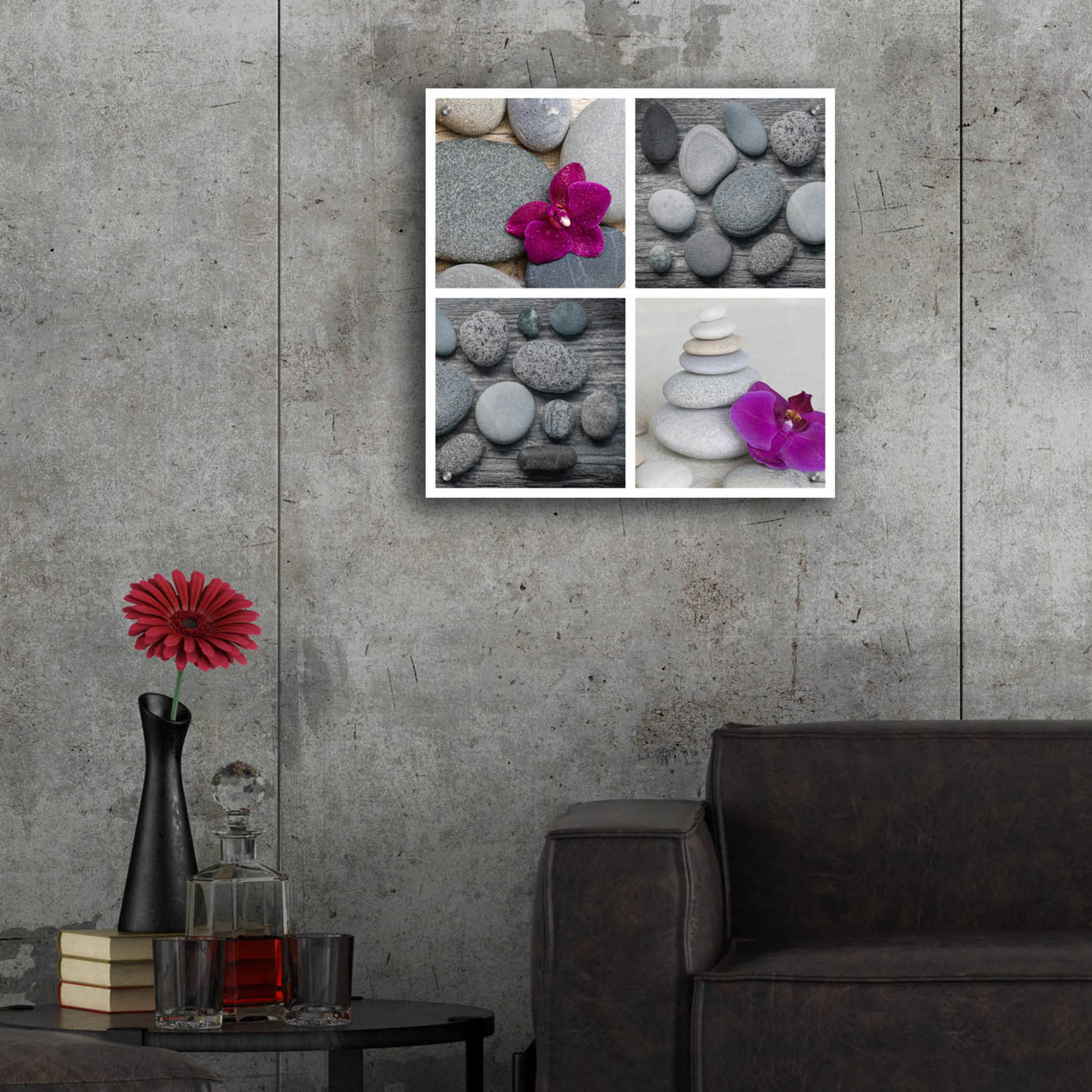 Epic Art 'Zen Orchid Collage' by Andrea Haase Acrylic Glass Wall Art,24x24