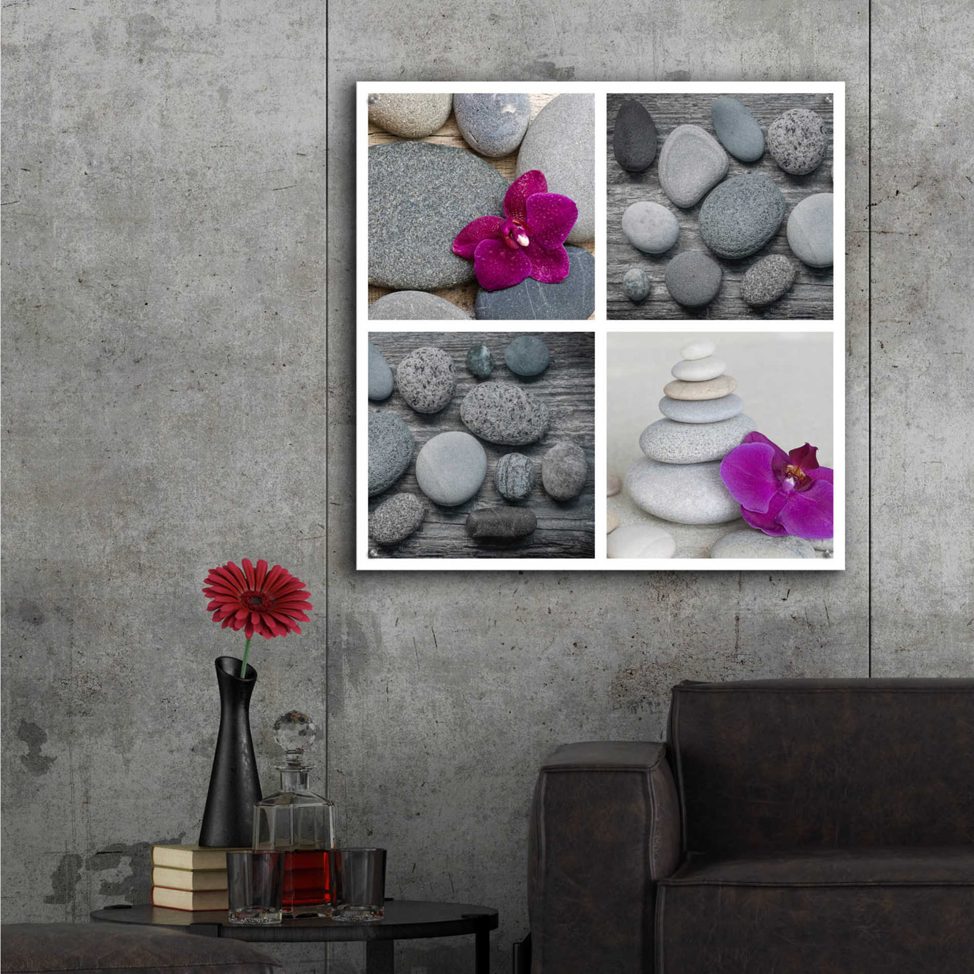 Epic Art 'Zen Orchid Collage' by Andrea Haase Acrylic Glass Wall Art,36x36