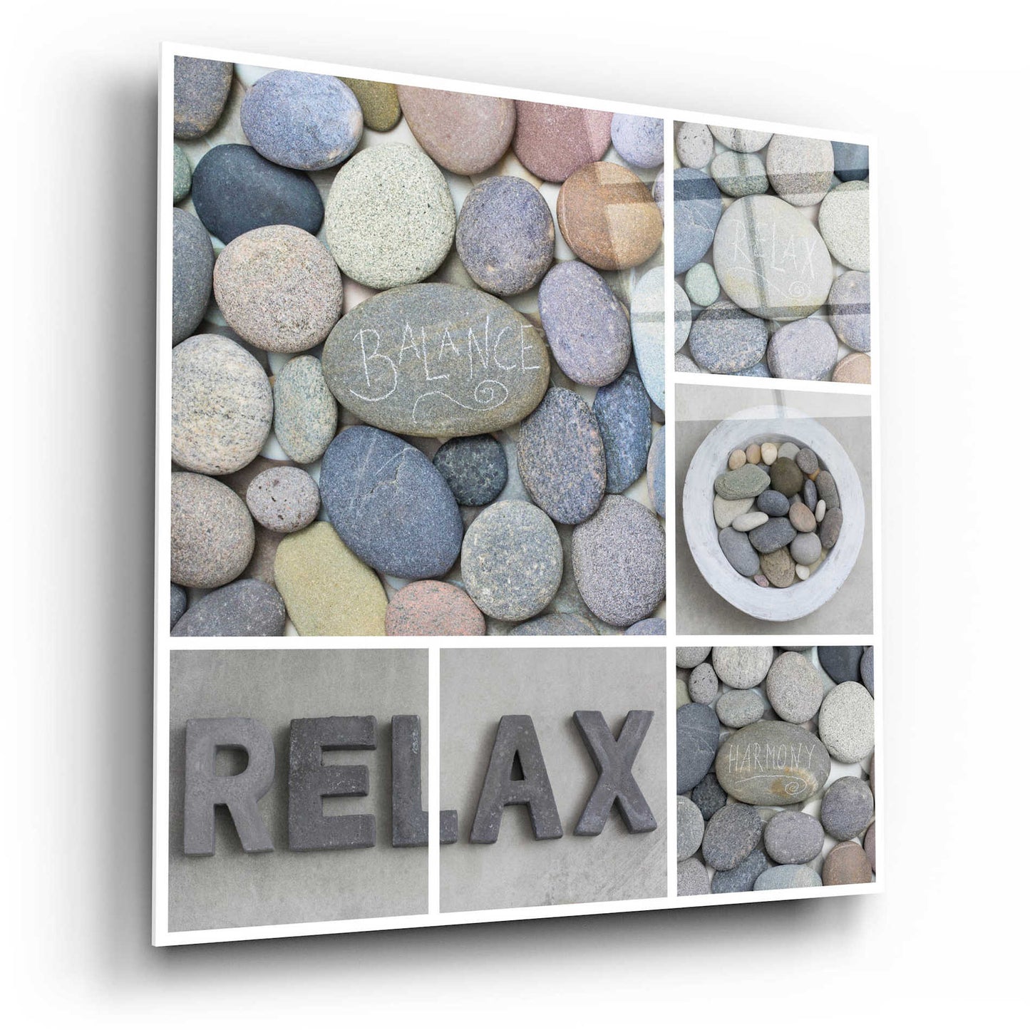 Epic Art 'Zen Pebble Relax Collage' by Andrea Haase Acrylic Glass Wall Art,12x12