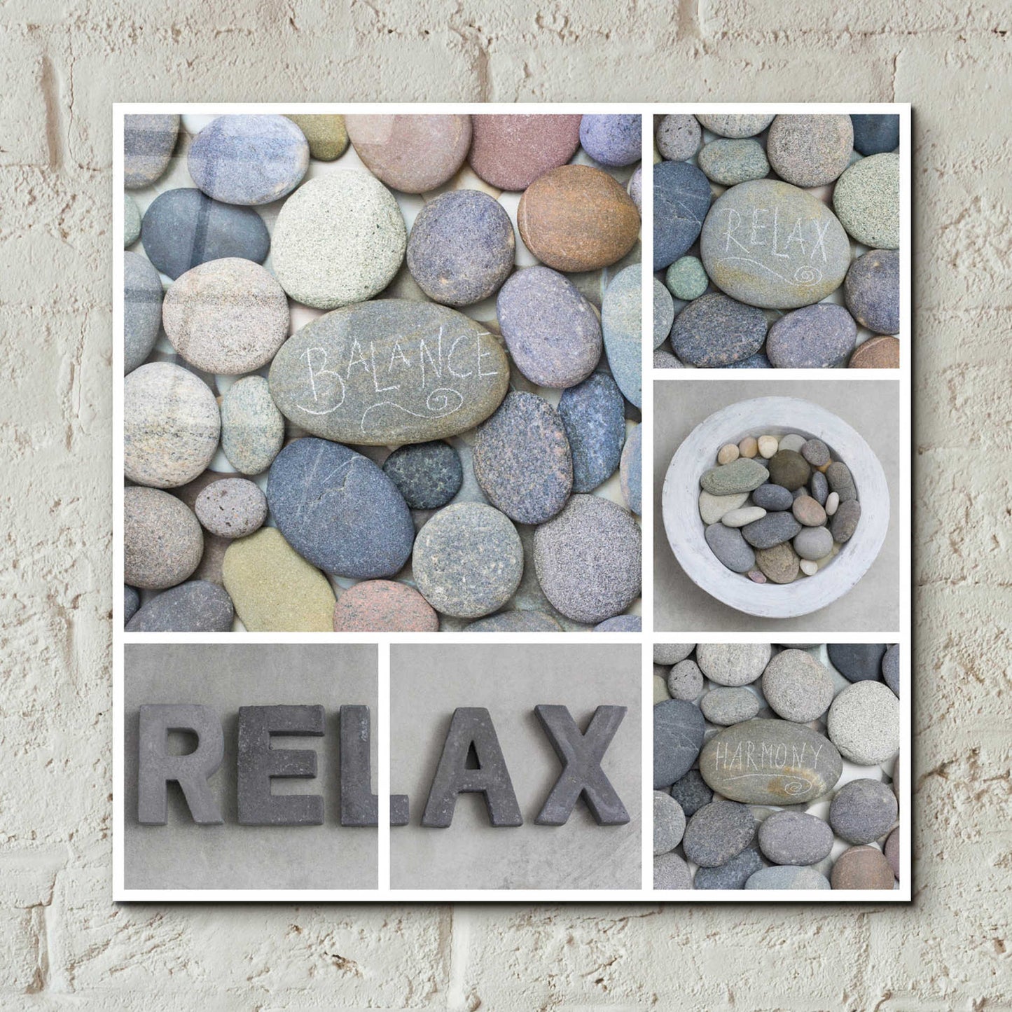 Epic Art 'Zen Pebble Relax Collage' by Andrea Haase Acrylic Glass Wall Art,12x12