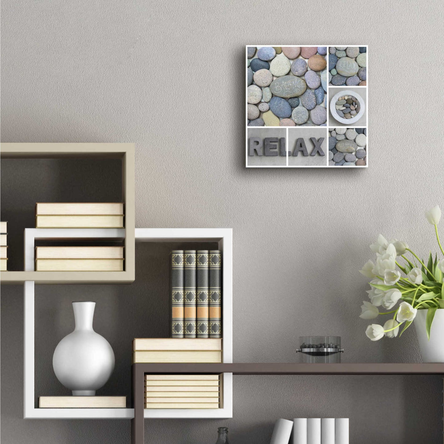 Epic Art 'Zen Pebble Relax Collage' by Andrea Haase Acrylic Glass Wall Art,12x12