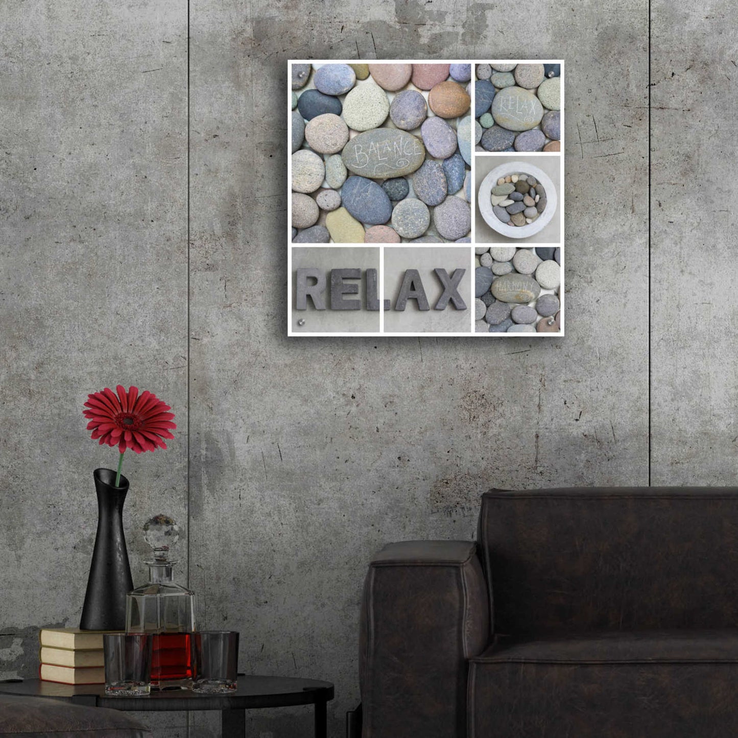 Epic Art 'Zen Pebble Relax Collage' by Andrea Haase Acrylic Glass Wall Art,24x24