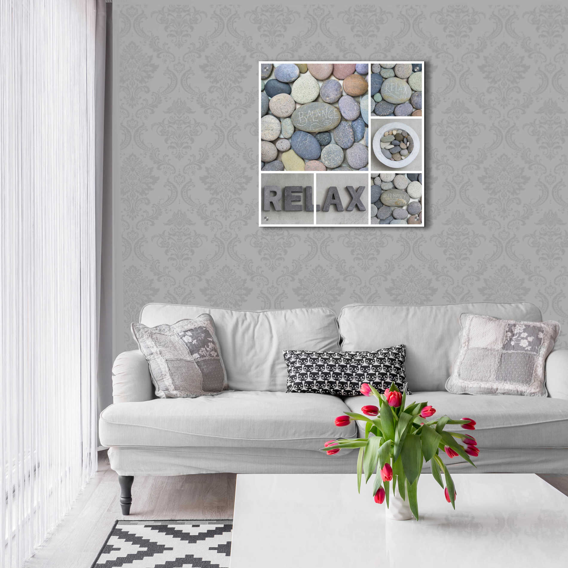 Epic Art 'Zen Pebble Relax Collage' by Andrea Haase Acrylic Glass Wall Art,24x24