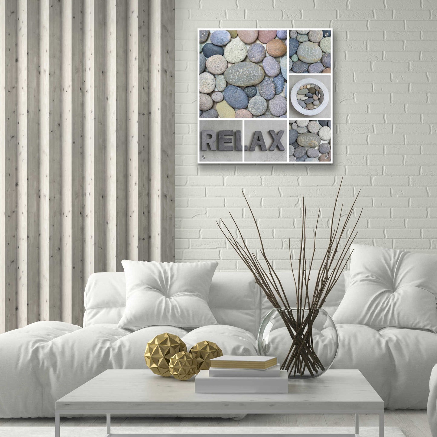 Epic Art 'Zen Pebble Relax Collage' by Andrea Haase Acrylic Glass Wall Art,24x24