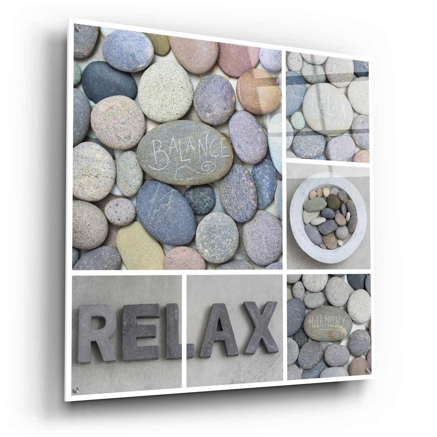 Epic Art 'Zen Pebble Relax Collage' by Andrea Haase Acrylic Glass Wall Art,36x36