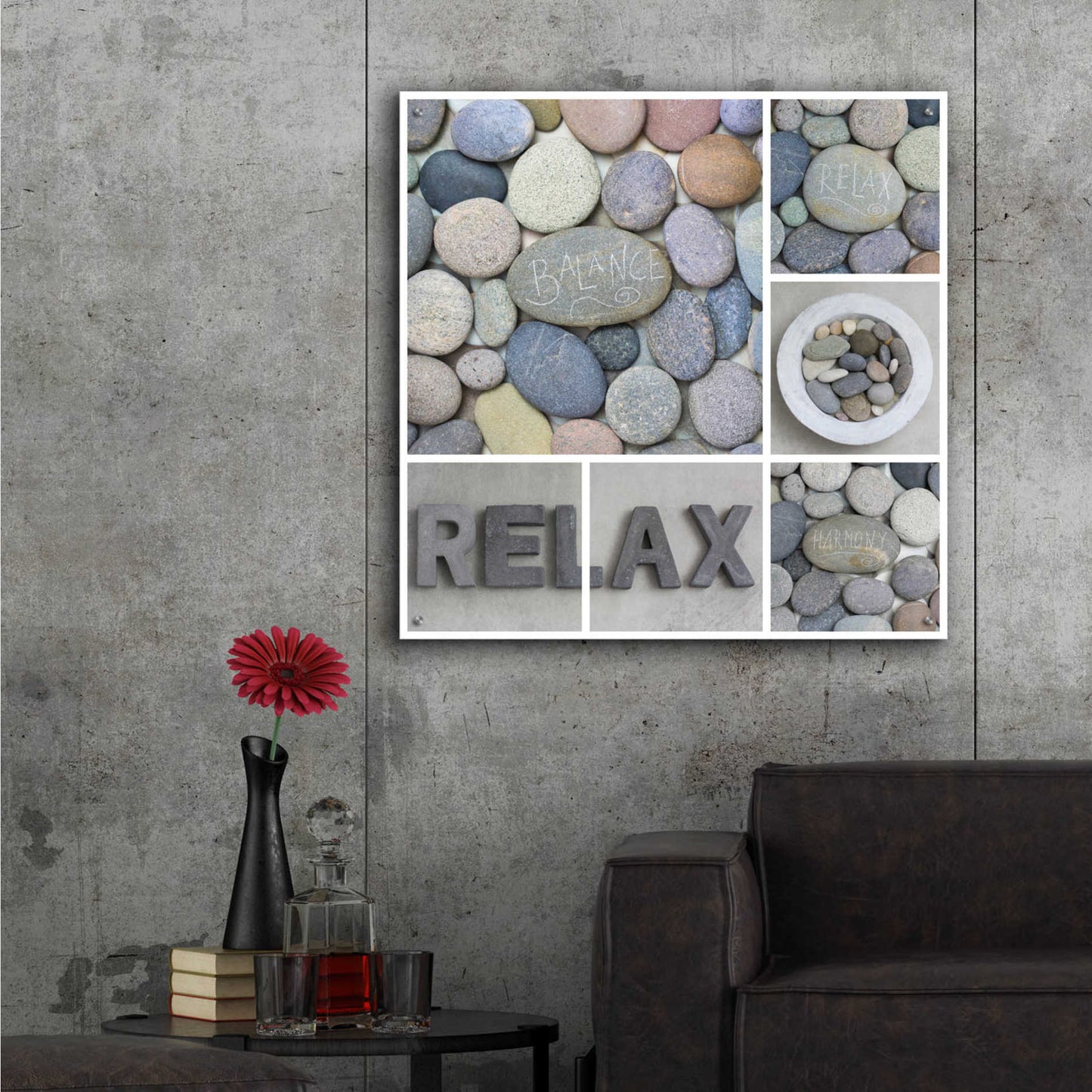 Epic Art 'Zen Pebble Relax Collage' by Andrea Haase Acrylic Glass Wall Art,36x36