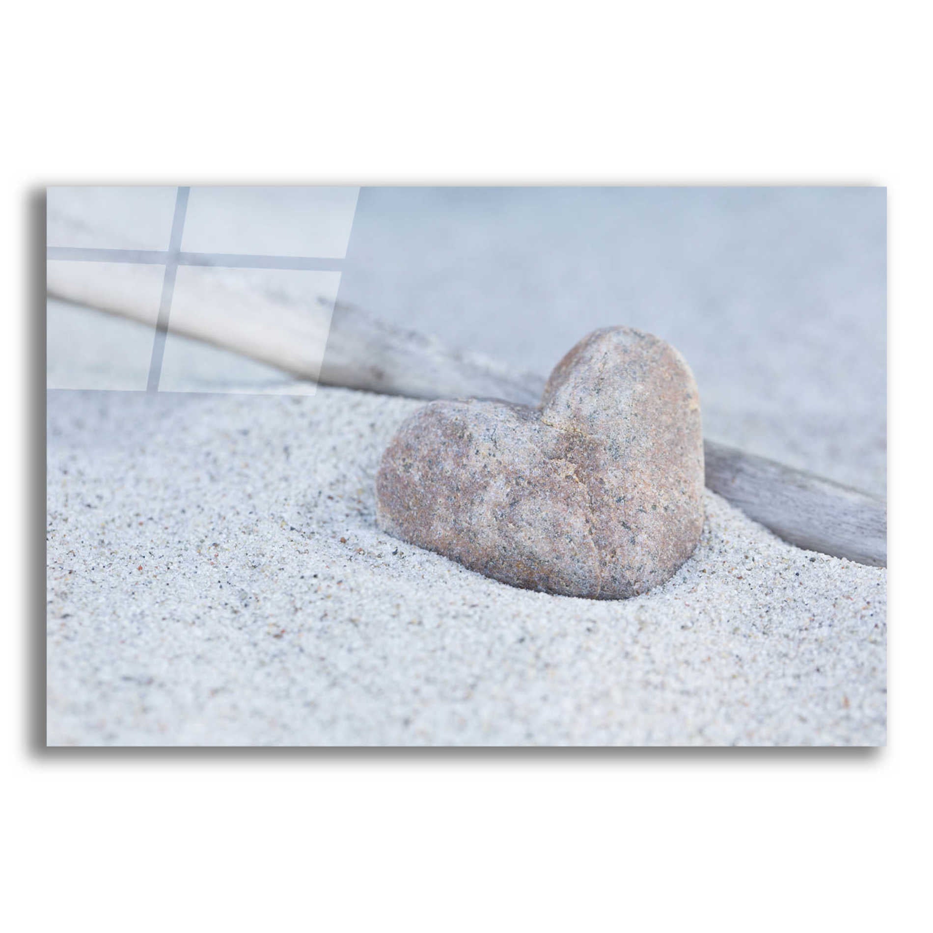 Epic Art 'Stone Heart Beach Still' by Andrea Haase Acrylic Glass Wall Art,16x12